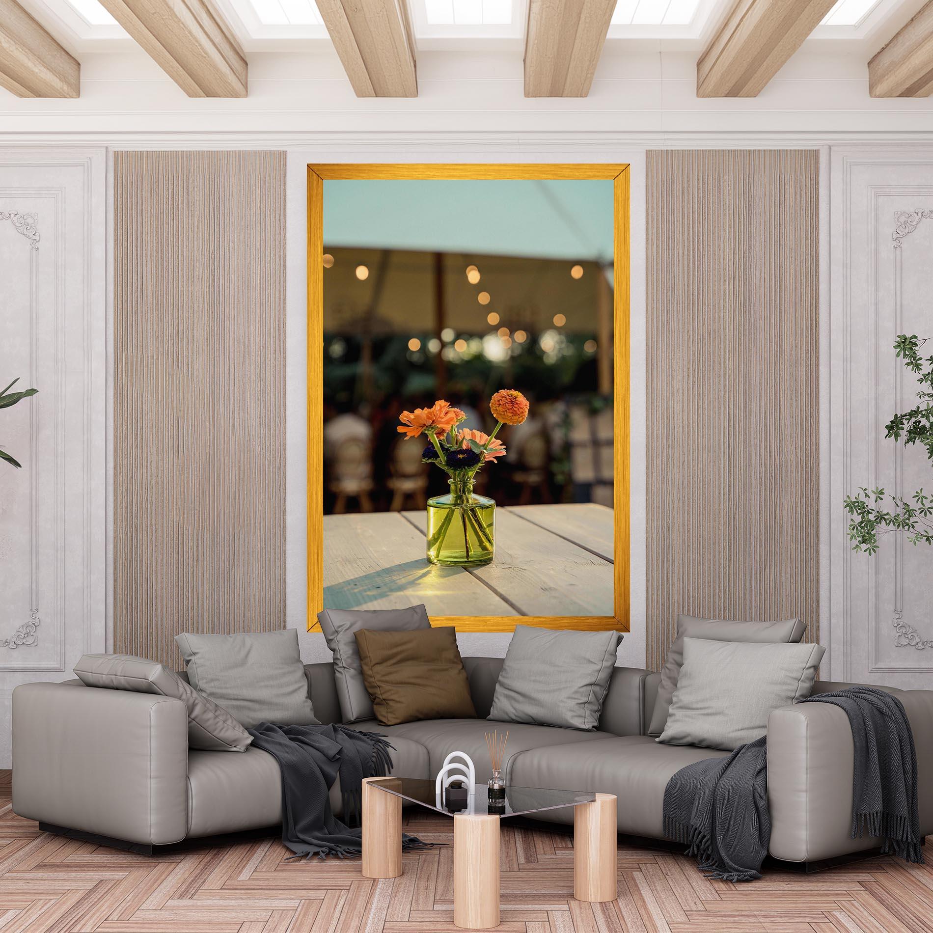 Vászonkép Orange Flowers Vase mockup 6