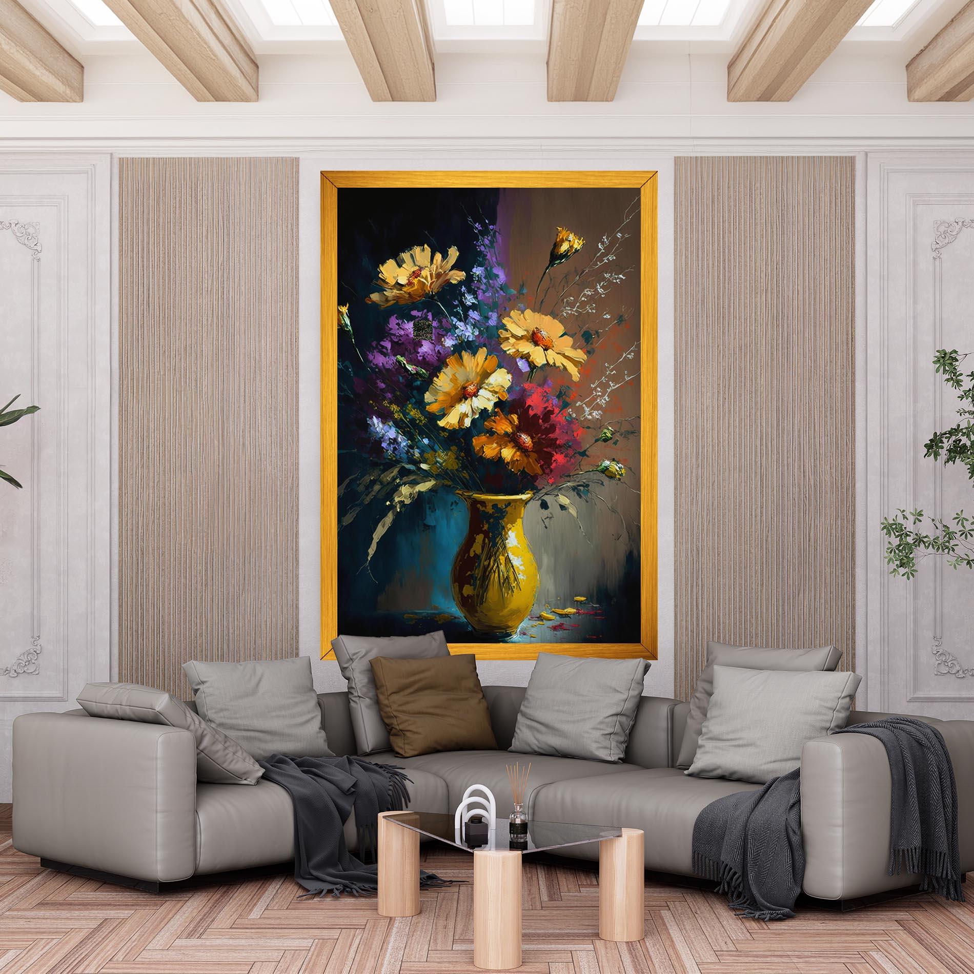 Vászonkép Yellow Art Vase mockup 6