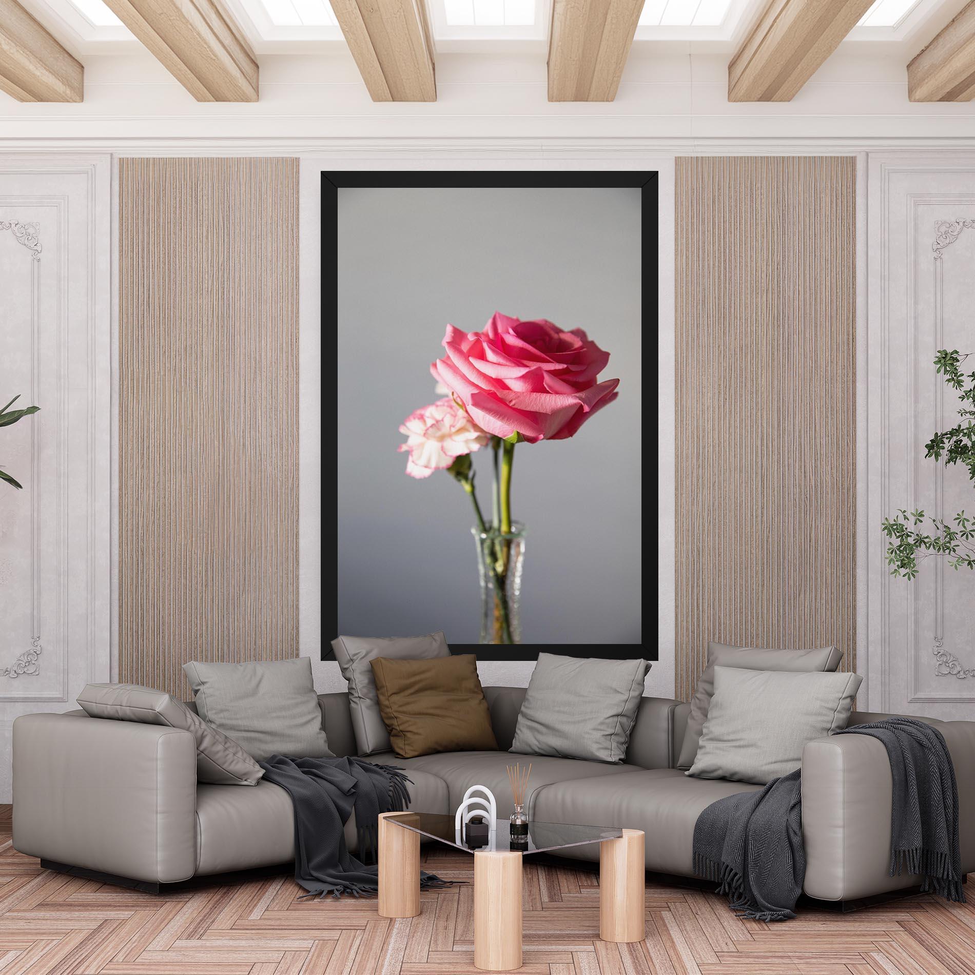 Vászonkép Big Pink Rose Vase mockup 6