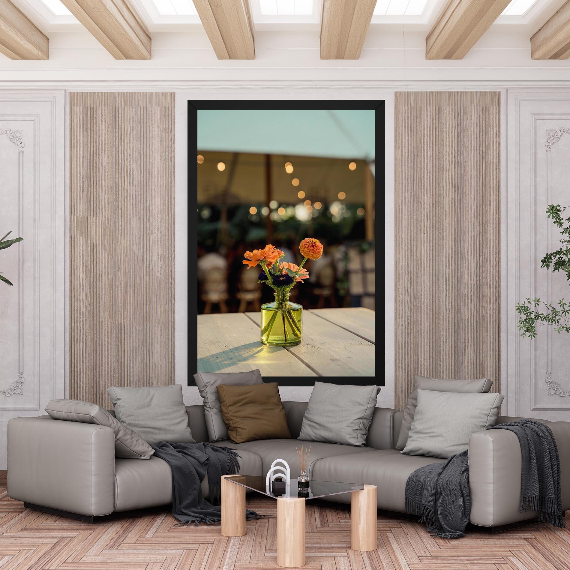 Vászonkép Orange Flowers Vase mockup 6