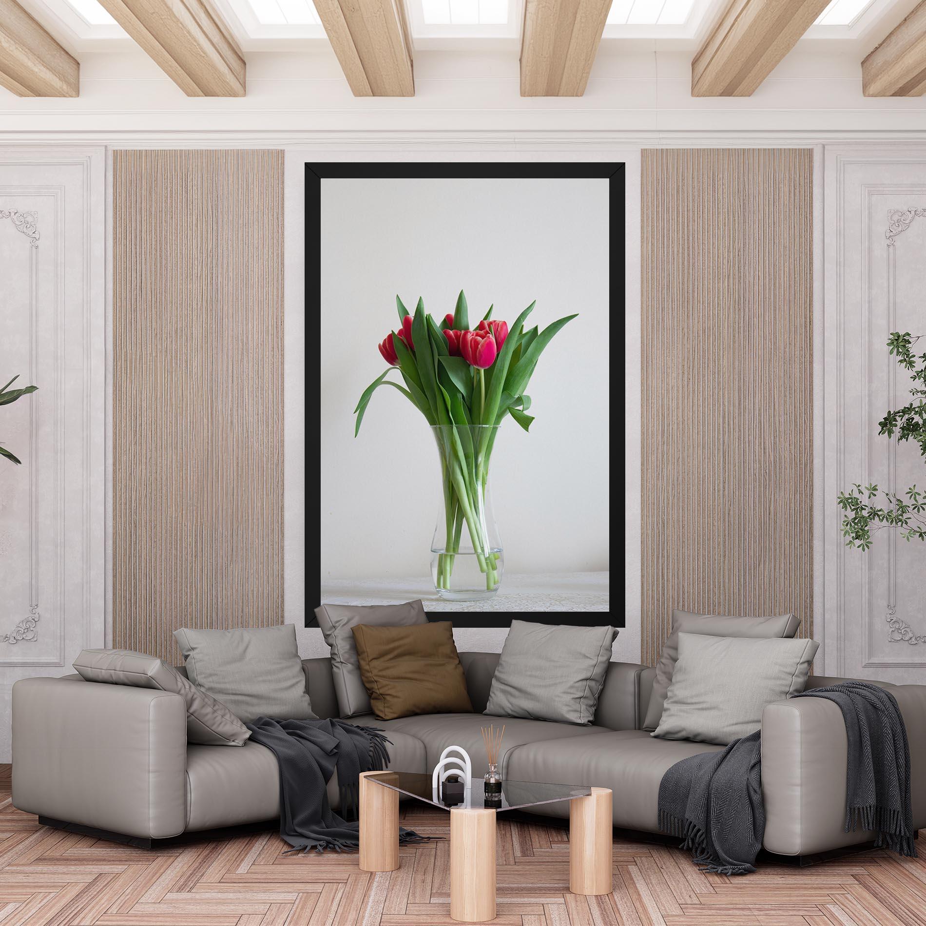 Vászonkép Pretty Tulips Vase mockup 6