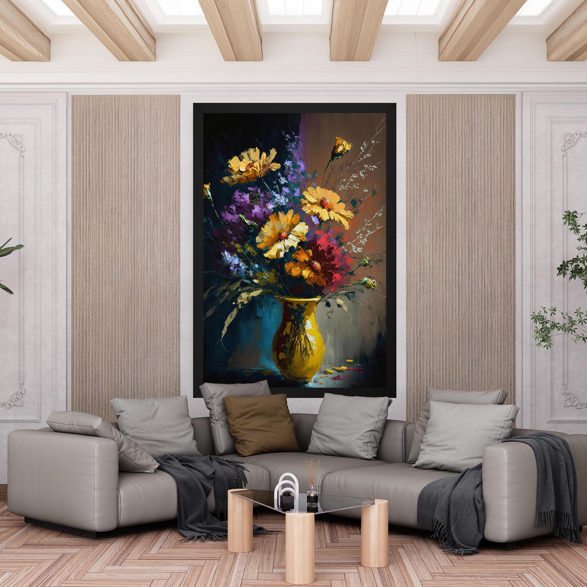 Vászonkép Yellow Art Vase mockup 6