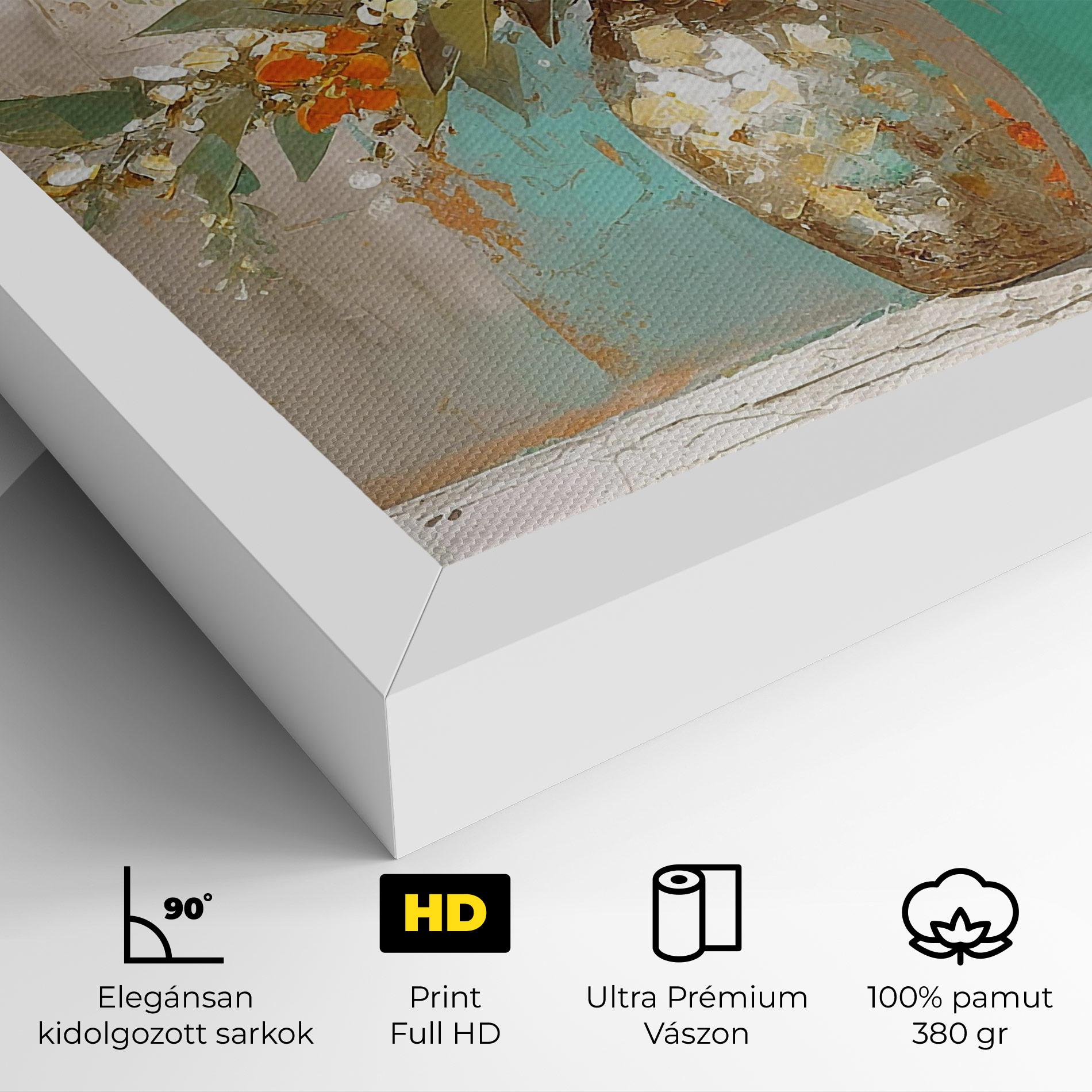 Vászonkép Grey Vase Orange mockup 4