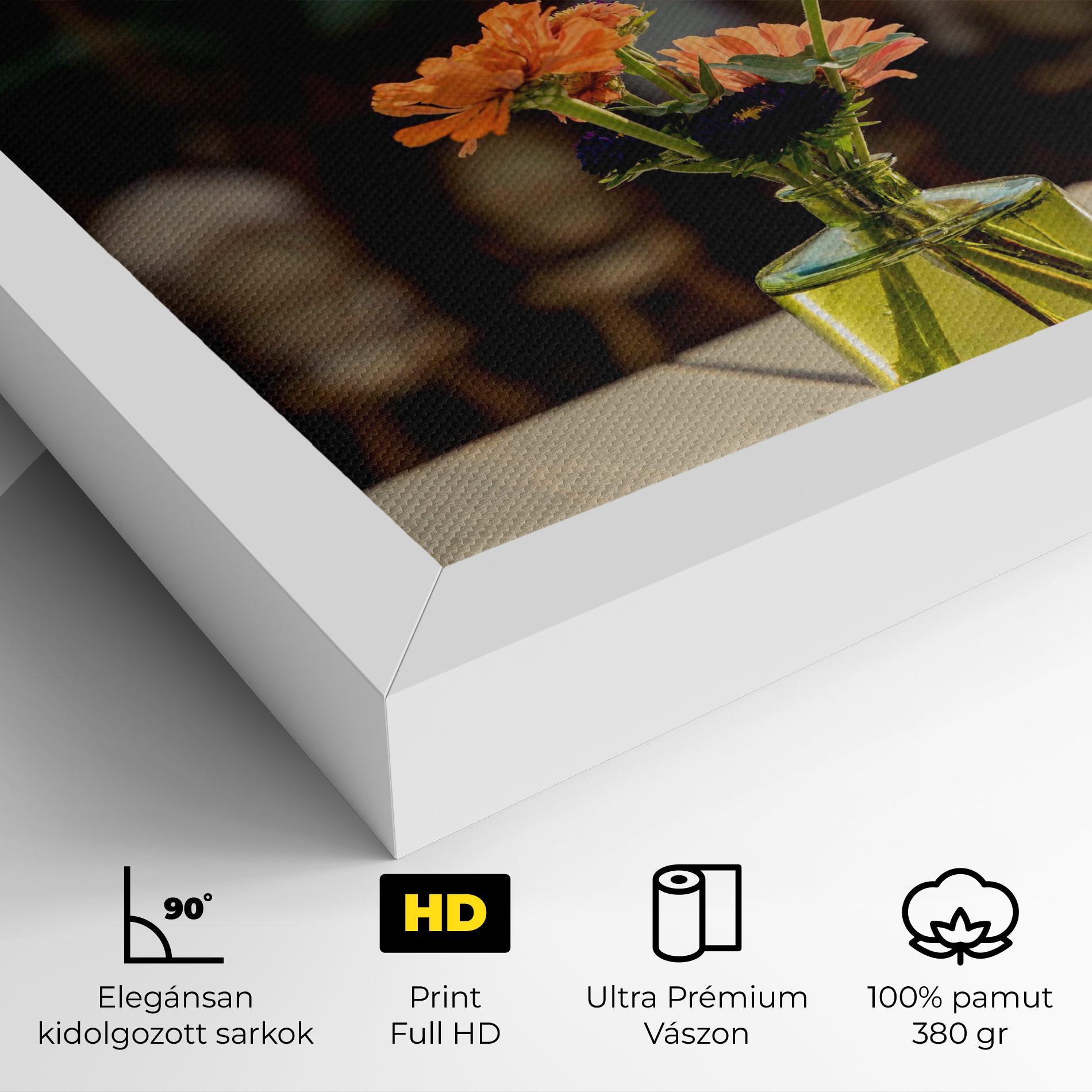 Vászonkép Orange Flowers Vase mockup 4