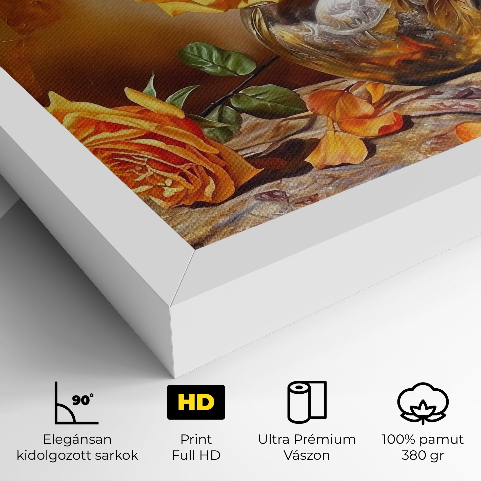 Vászonkép Orange Roses Vase mockup 4
