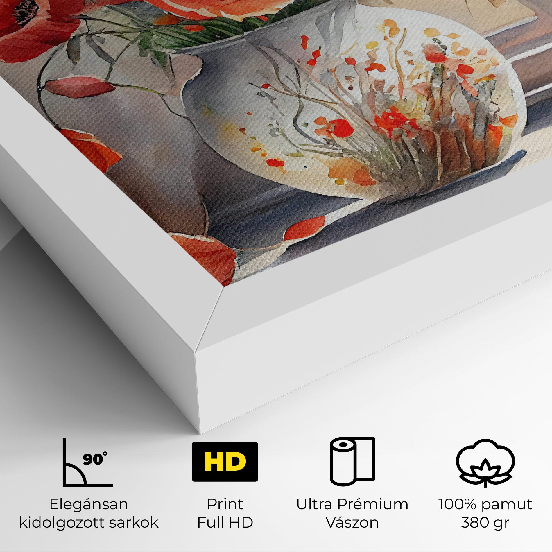 Vászonkép Poppies Vase mockup 4