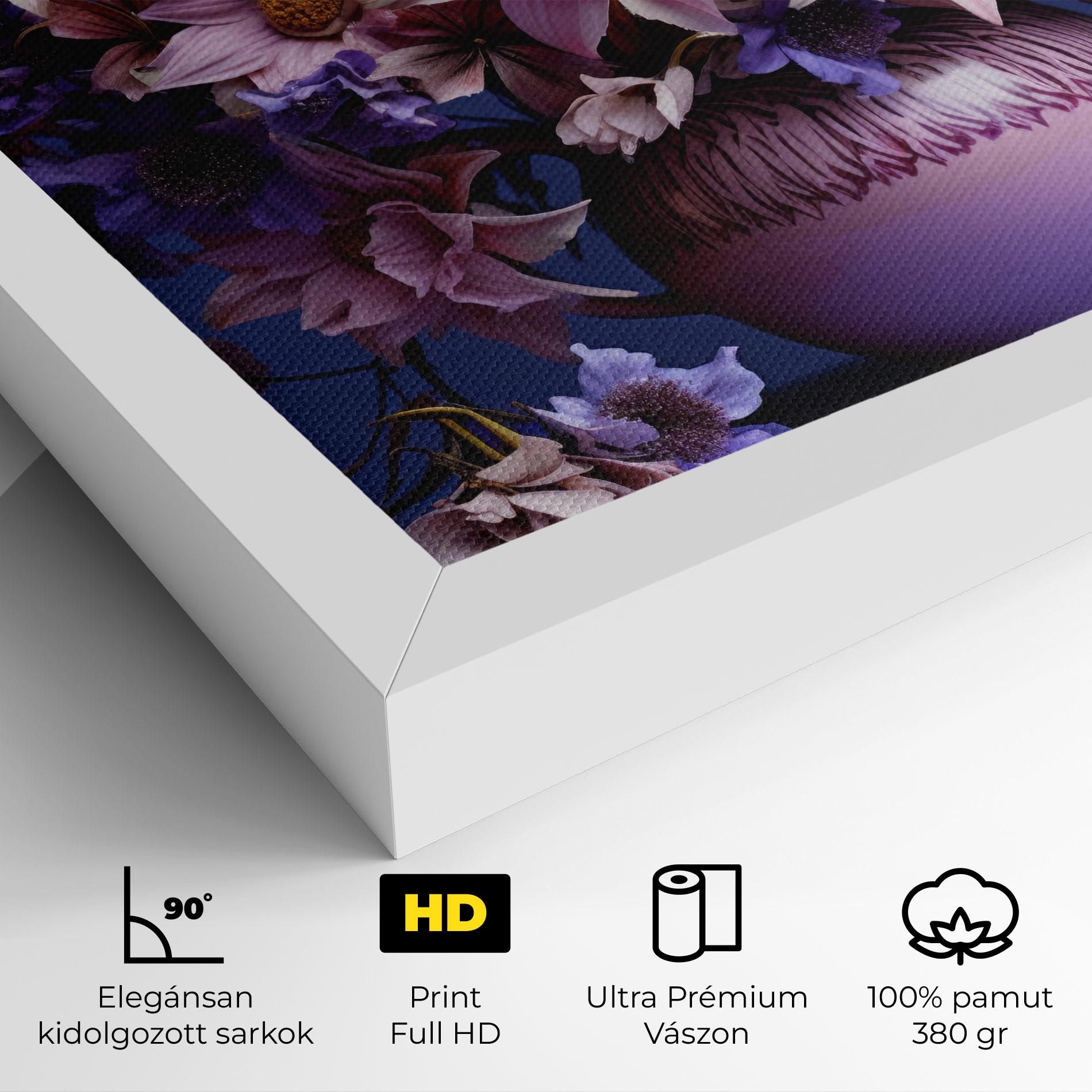 Vászonkép Purple Vase Flowers mockup 4