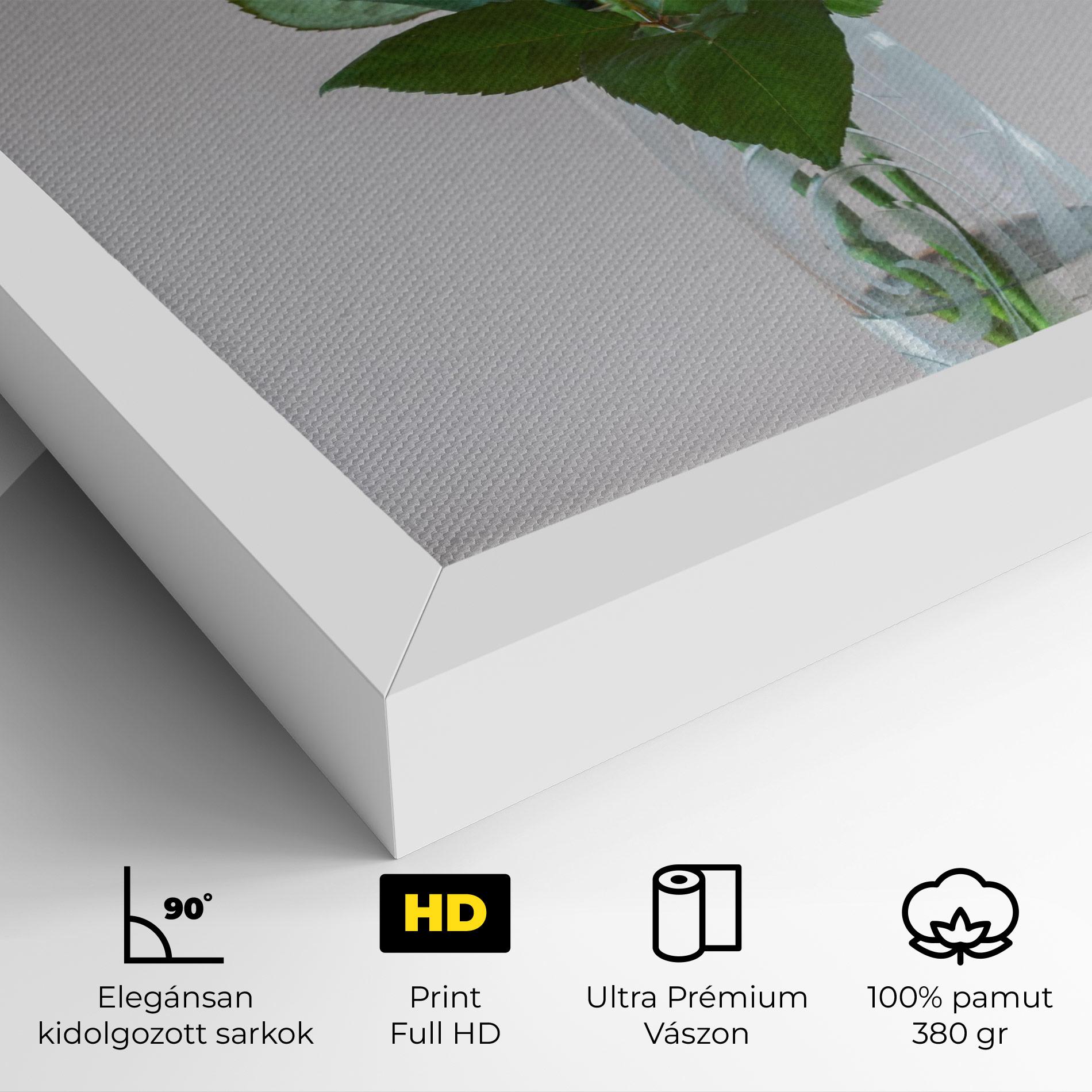 Vászonkép Red Roses Vase mockup 4