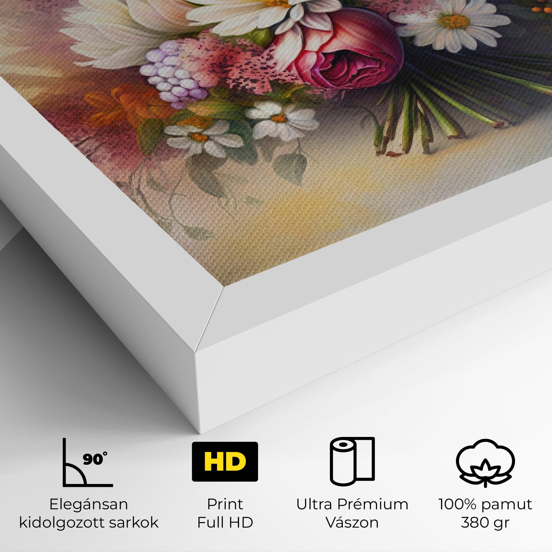 Vászonkép Vecteezy_ai Generated Bouquet Of Fresh Spring Flowers On Light_23373362_865 mockup 4