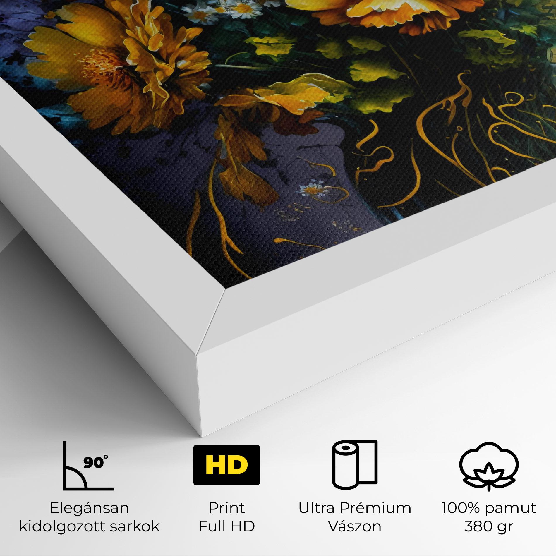 Vászonkép Yellow Flower Art Vase mockup 4