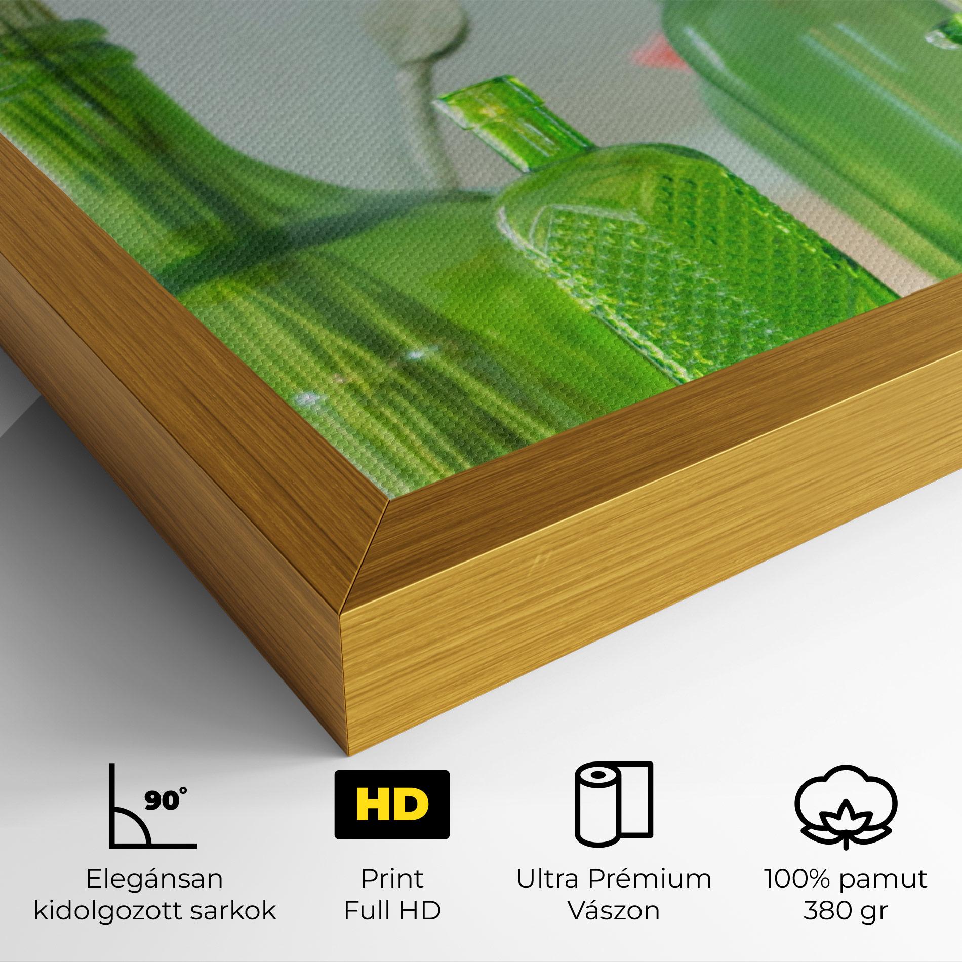 Vászonkép Green Vase Flowers mockup 4