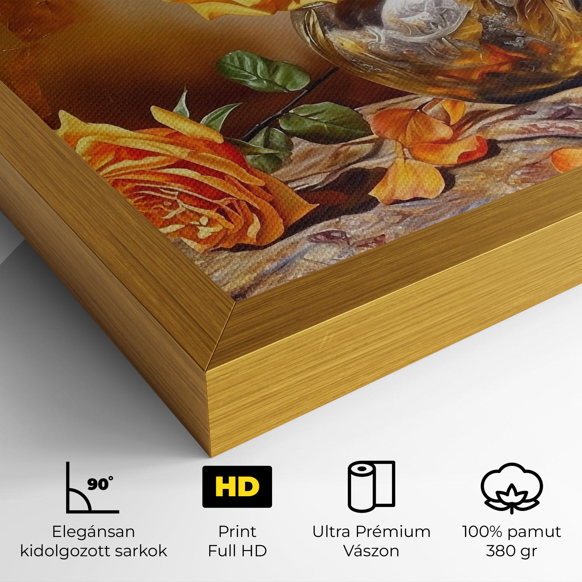 Vászonkép Orange Roses Vase mockup 4