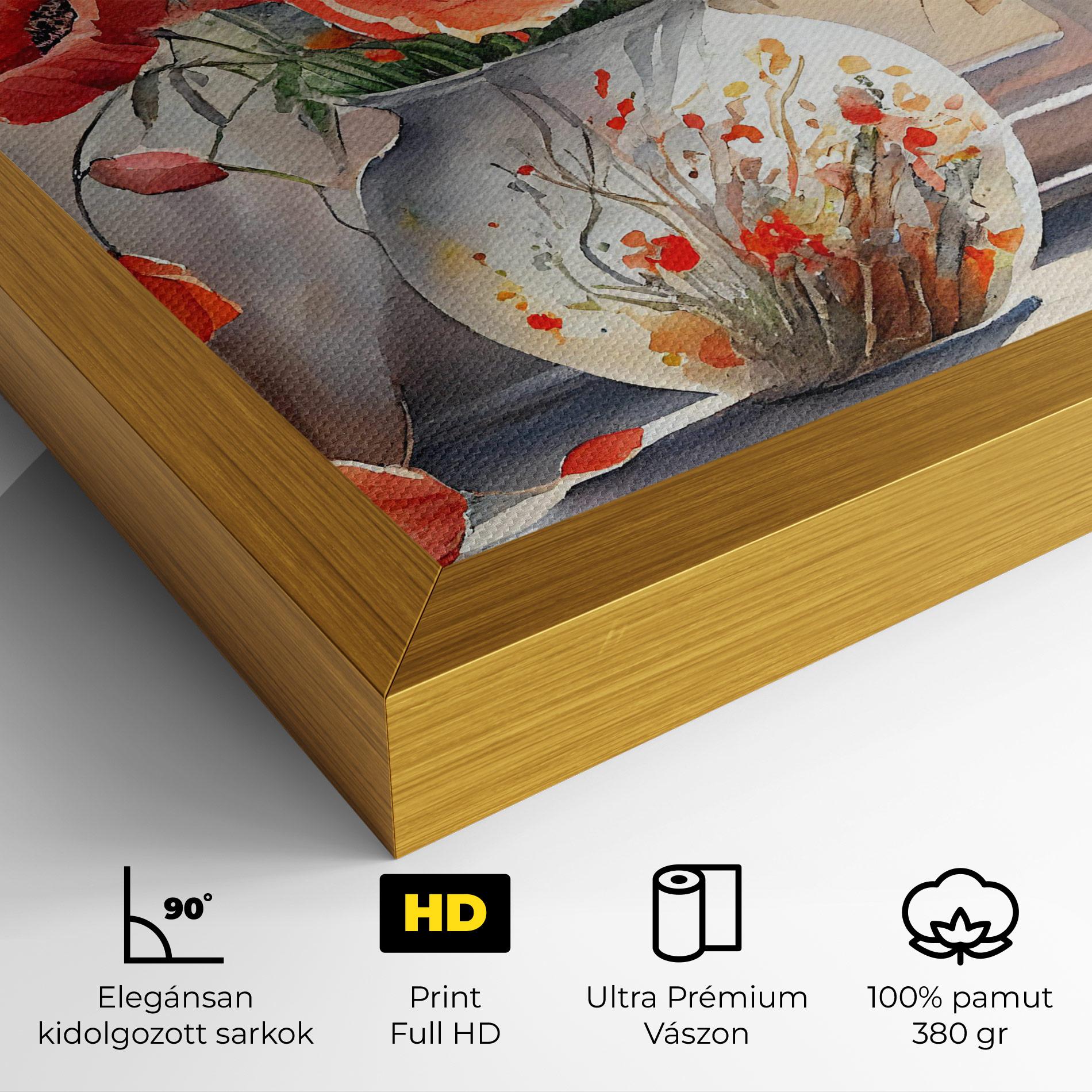 Vászonkép Poppies Vase mockup 4