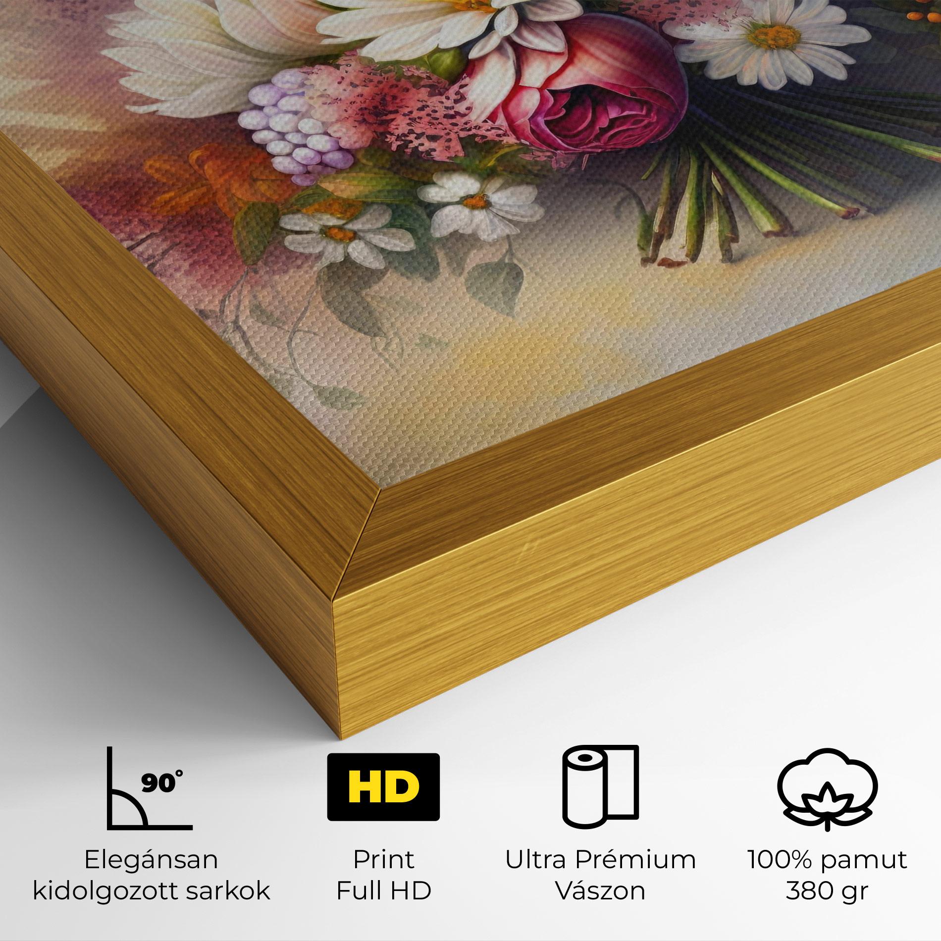 Vászonkép Vecteezy_ai Generated Bouquet Of Fresh Spring Flowers On Light_23373362_865 mockup 4
