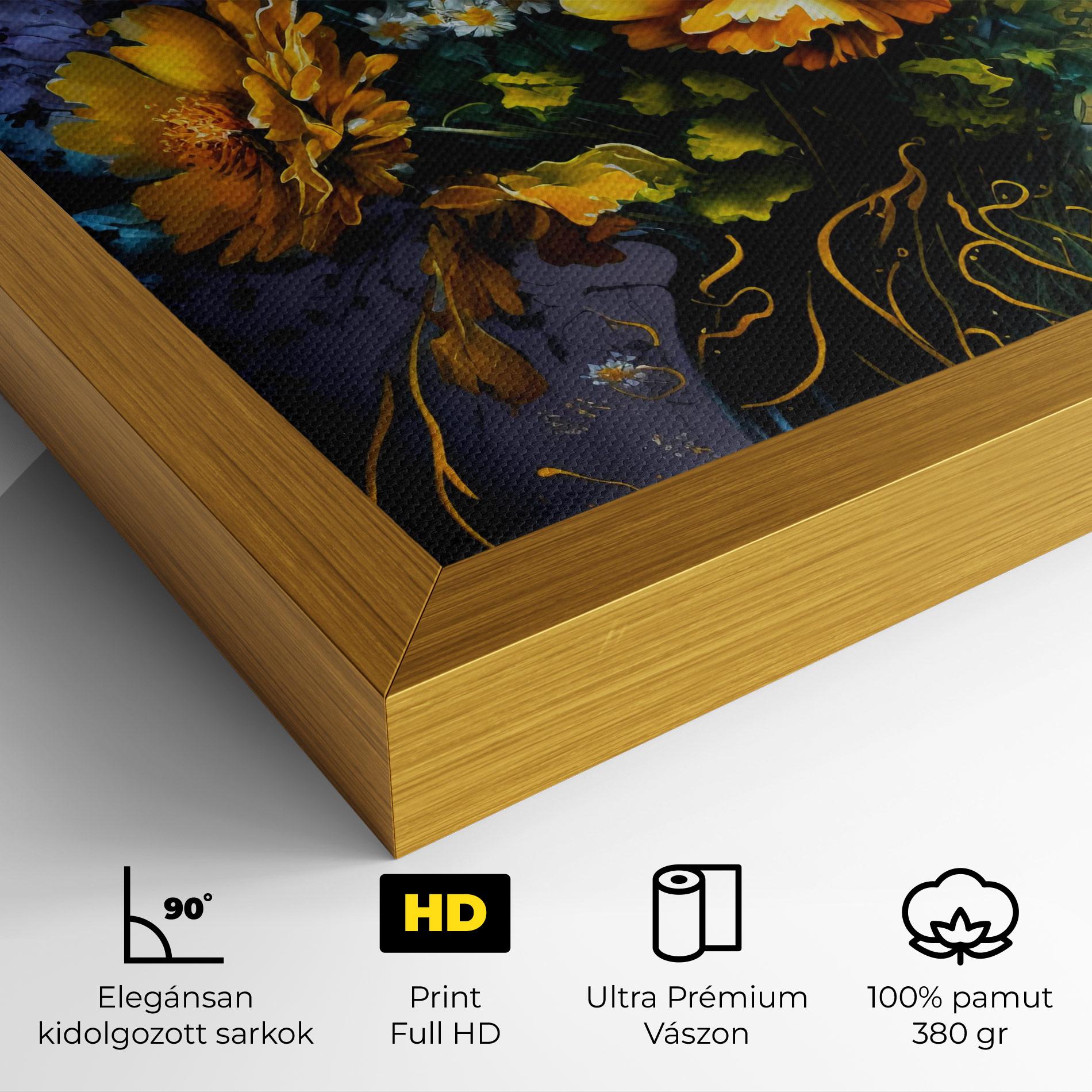 Vászonkép Yellow Flower Art Vase mockup 4