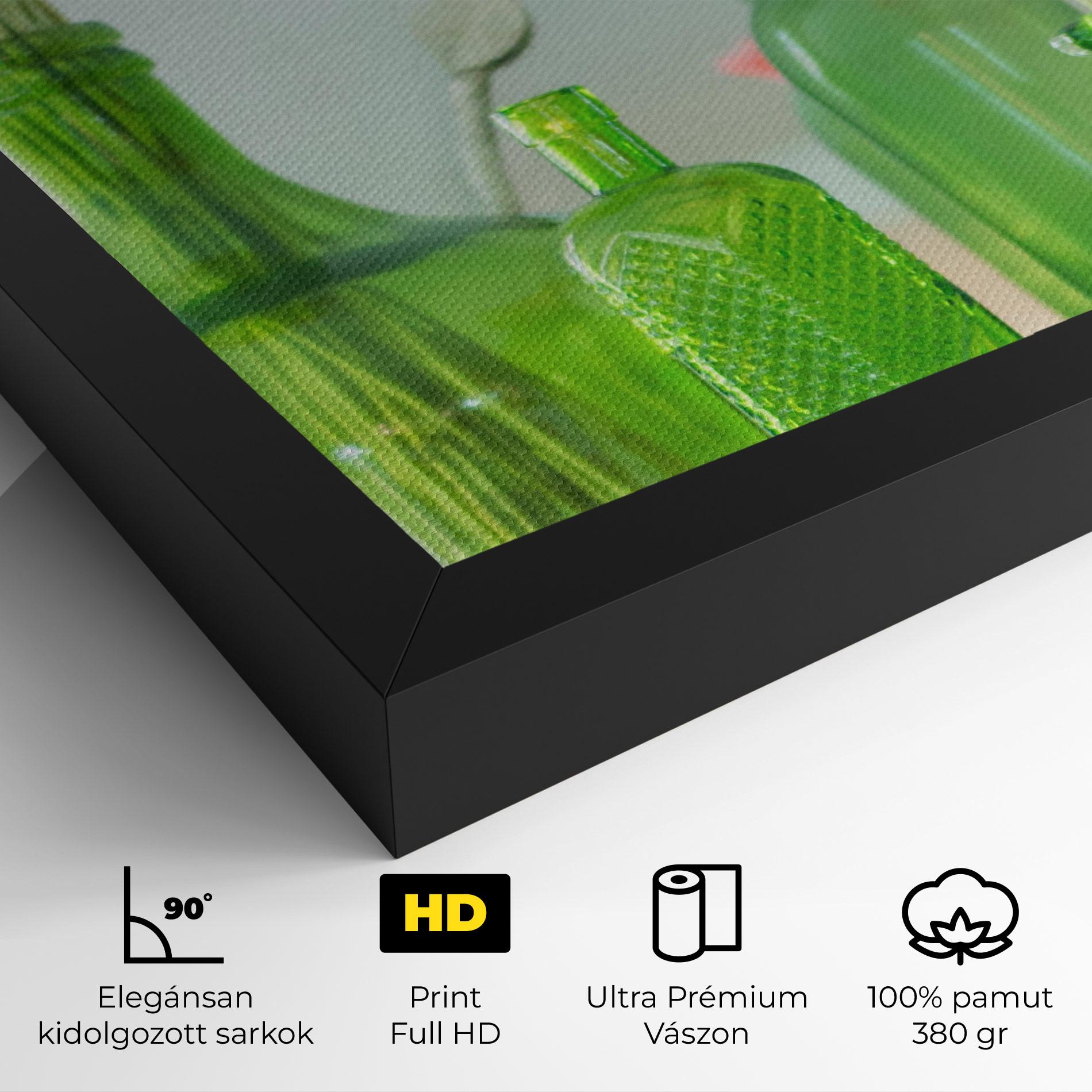 Vászonkép Green Vase Flowers mockup 4