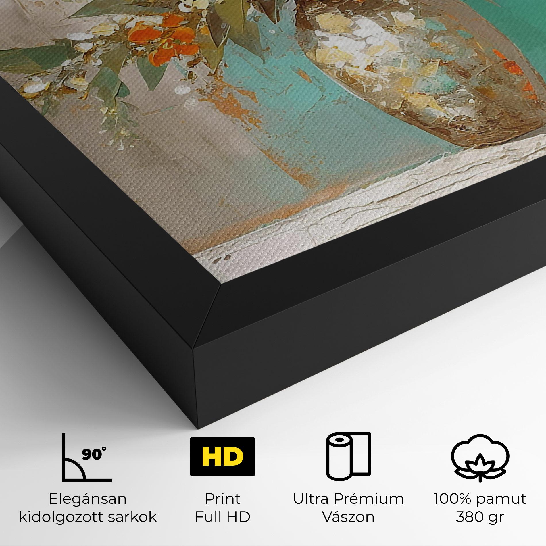 Vászonkép Grey Vase Orange mockup 4