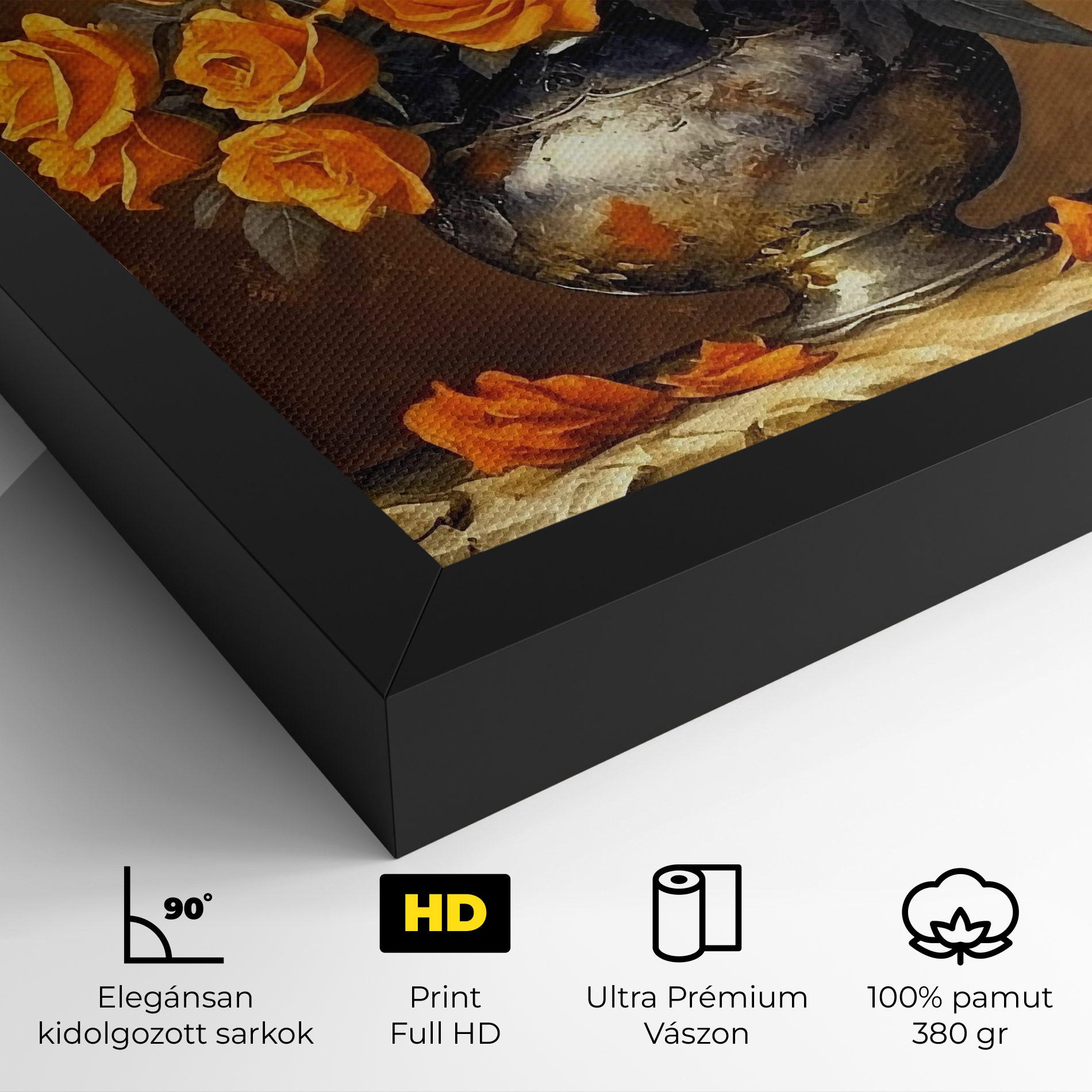 Vászonkép Orange Rose Vase mockup 4
