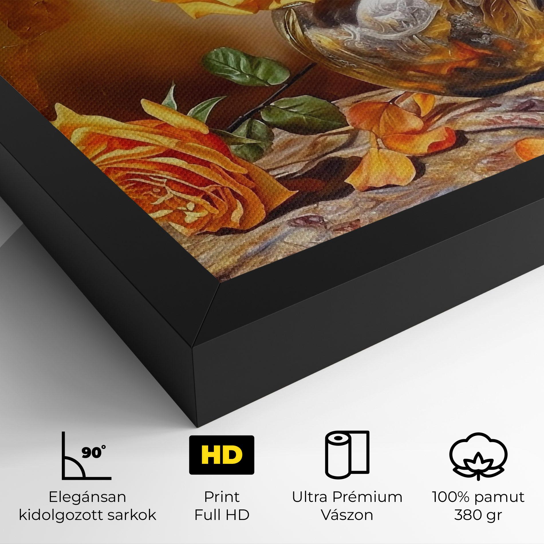 Vászonkép Orange Roses Vase mockup 4