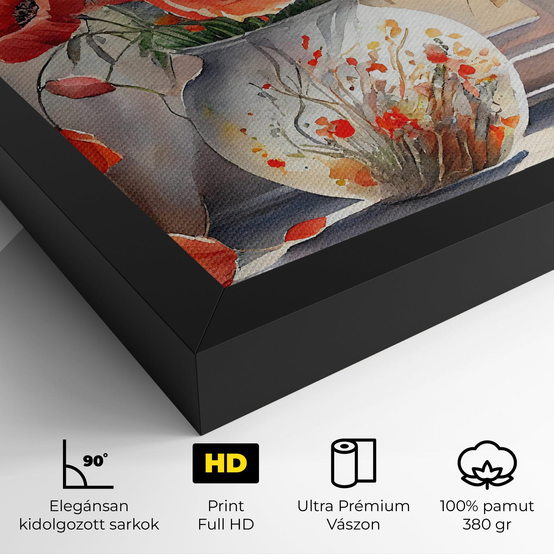 Vászonkép Poppies Vase mockup 4