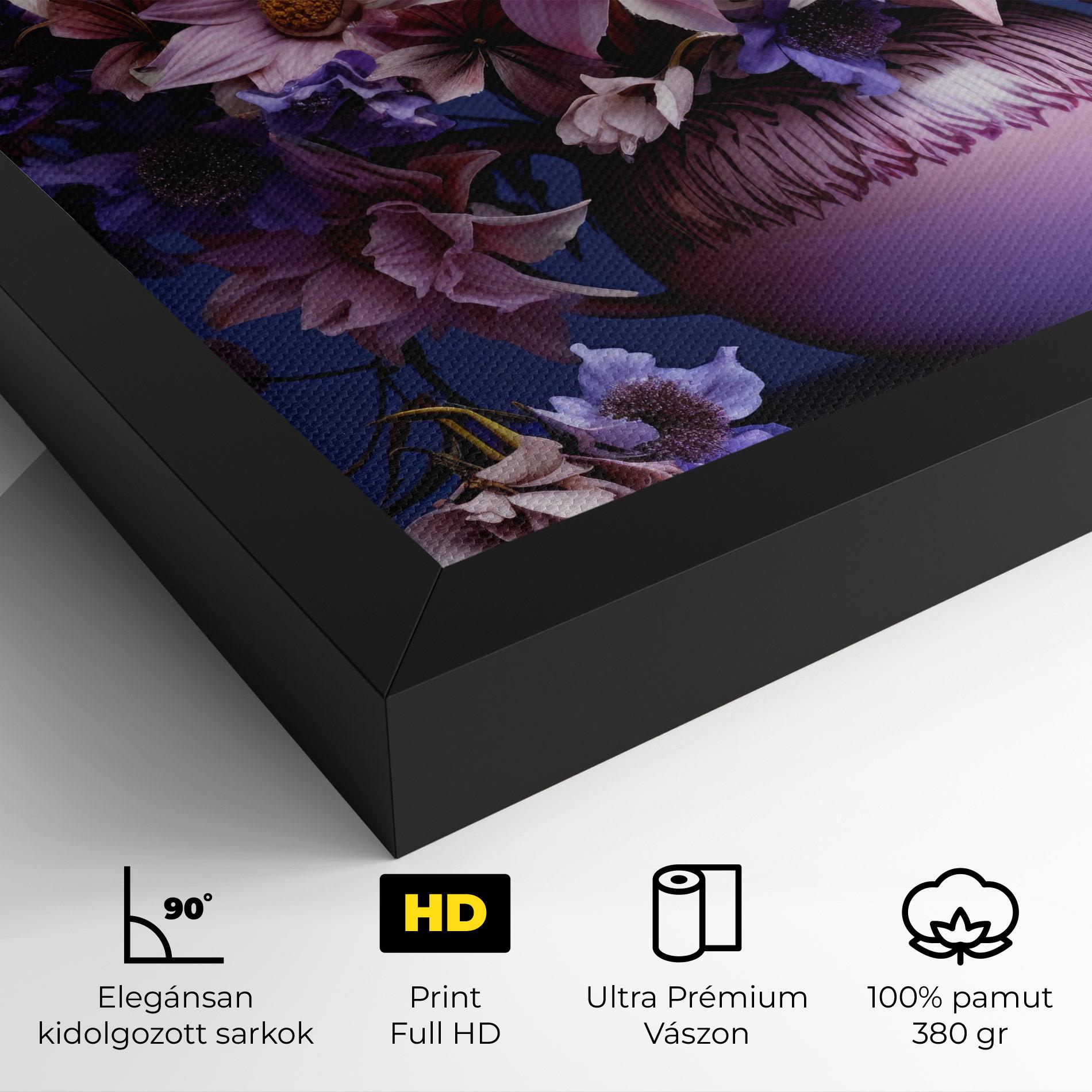 Vászonkép Purple Vase Flowers mockup 4