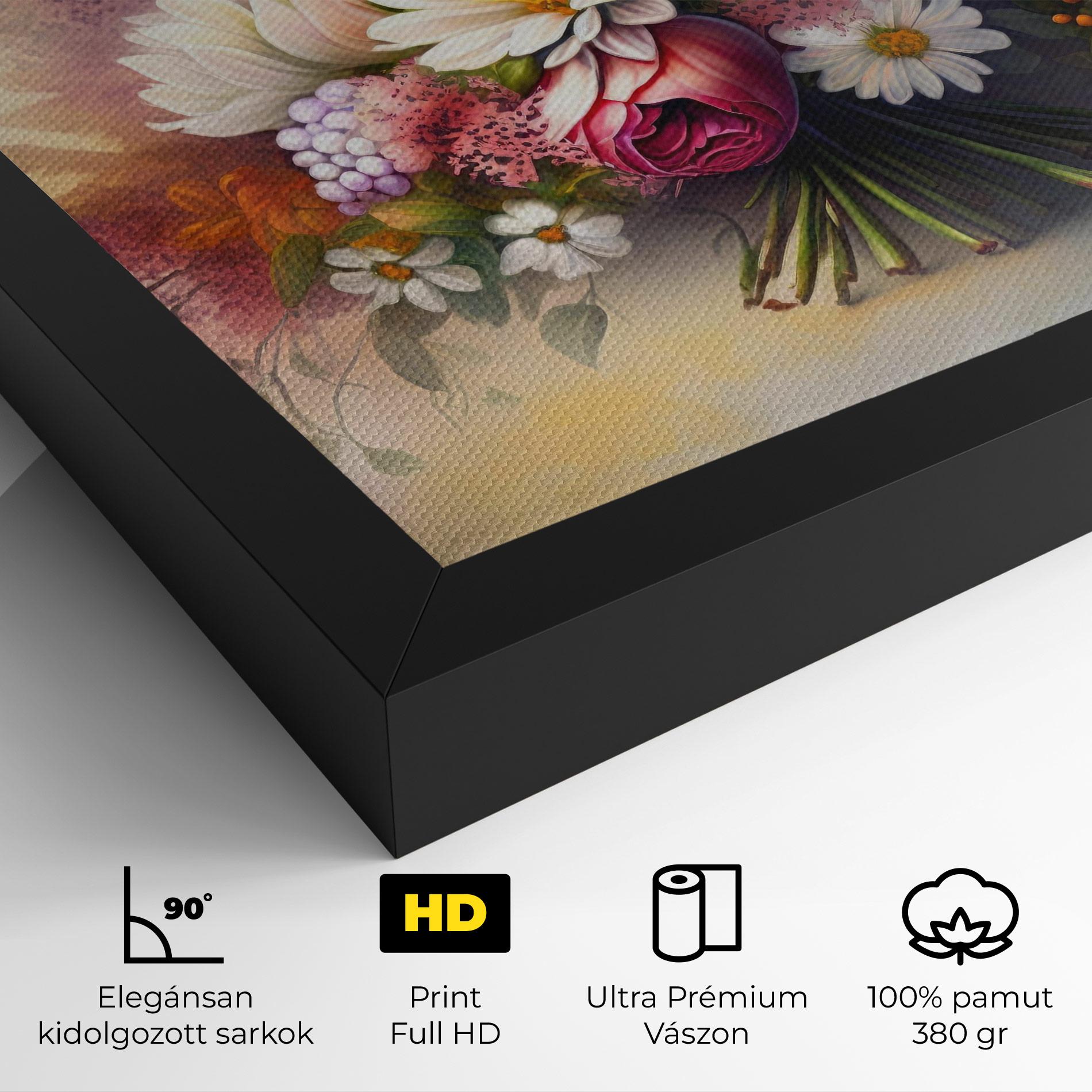 Vászonkép Vecteezy_ai Generated Bouquet Of Fresh Spring Flowers On Light_23373362_865 mockup 4