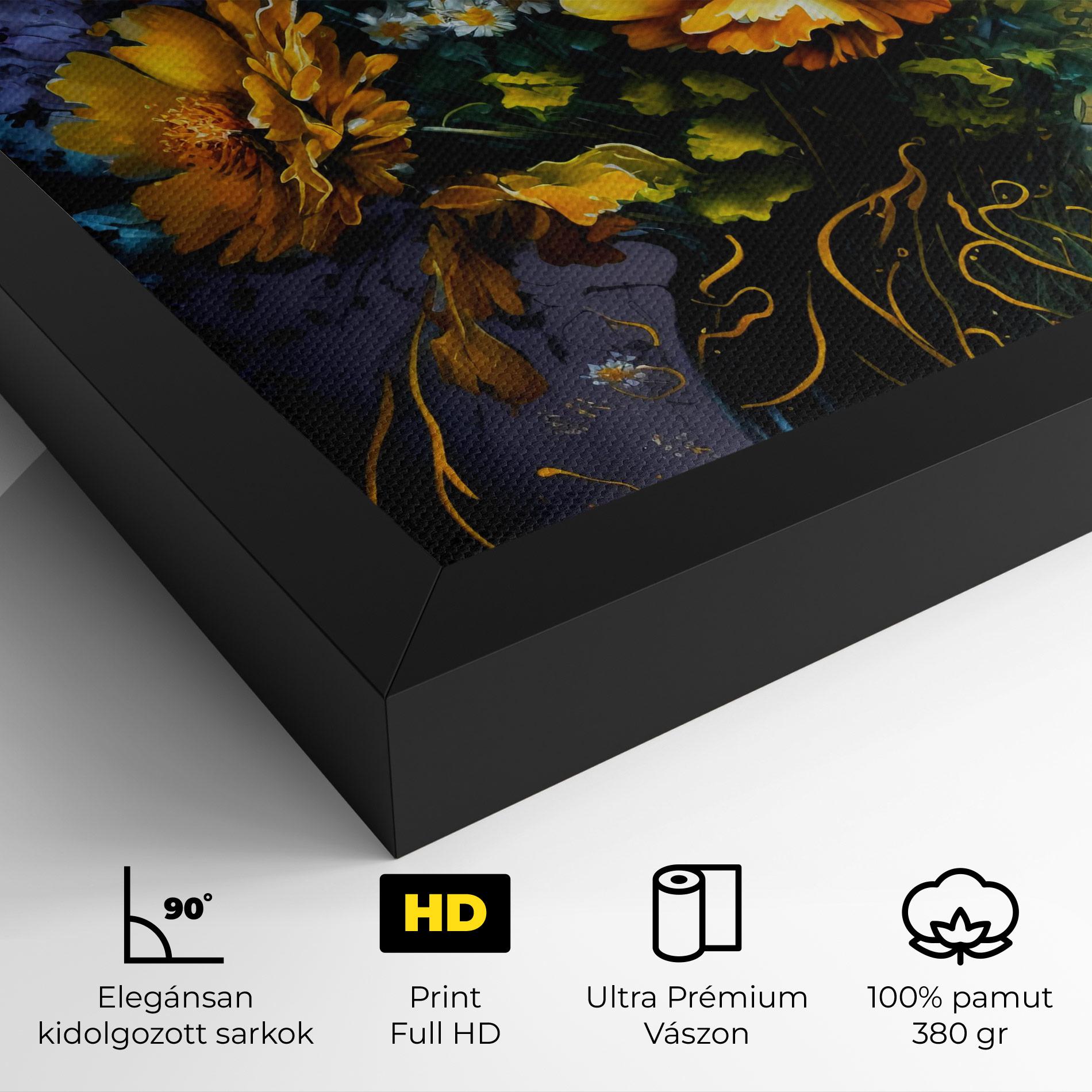 Vászonkép Yellow Flower Art Vase mockup 4
