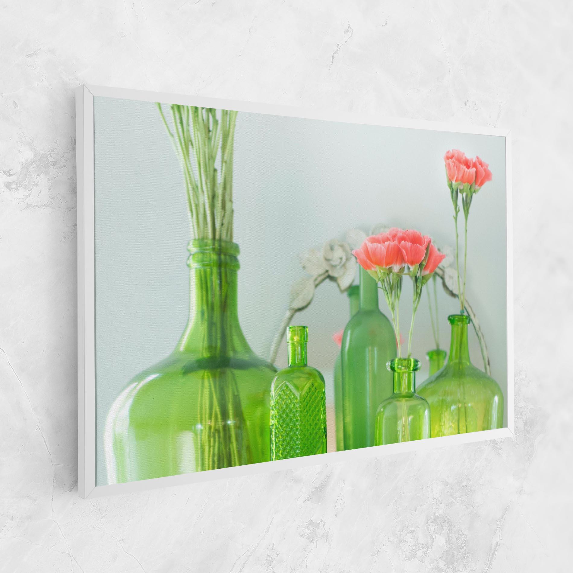 Vászonkép Green Vase Flowers mockup 1
