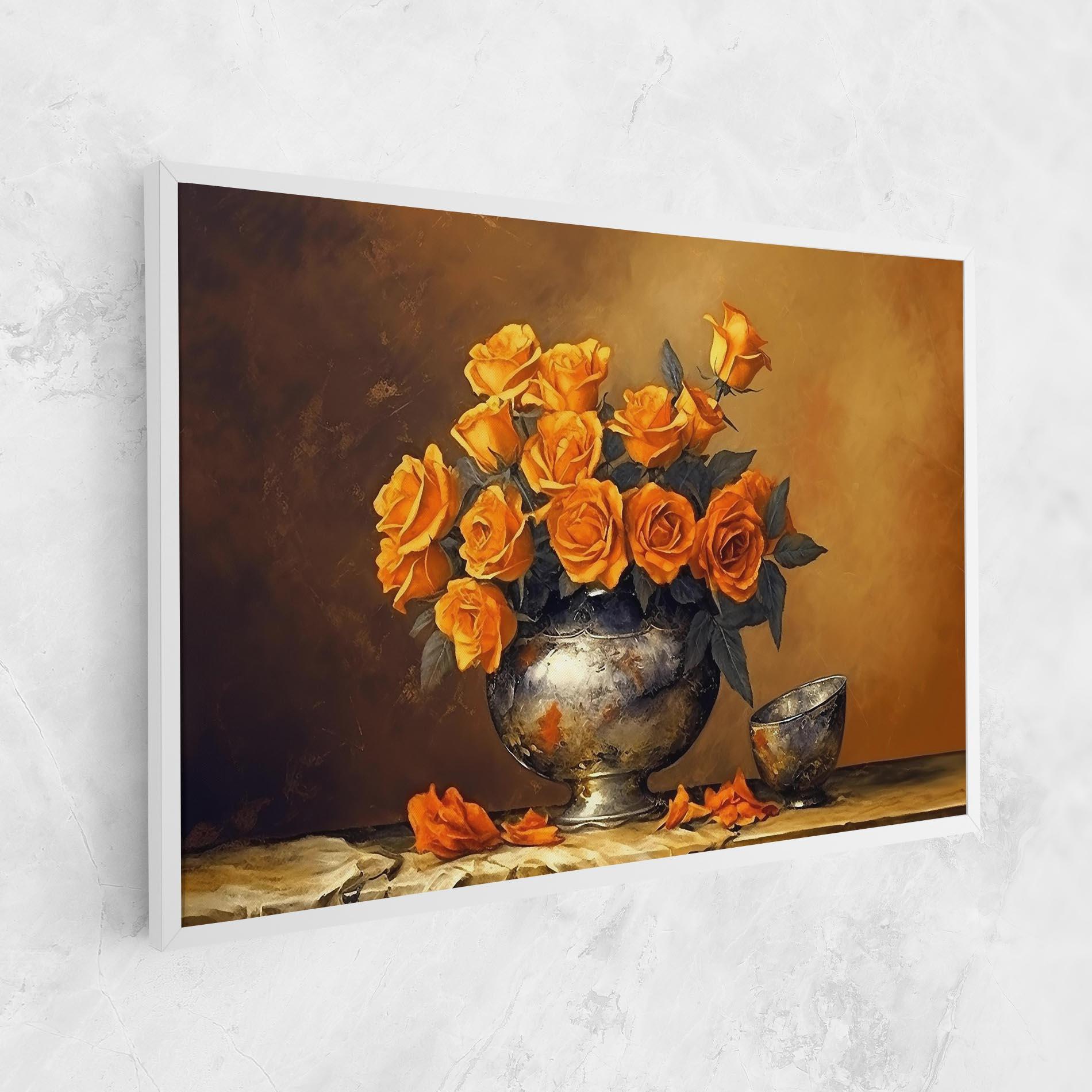 Vászonkép Orange Rose Vase mockup 1