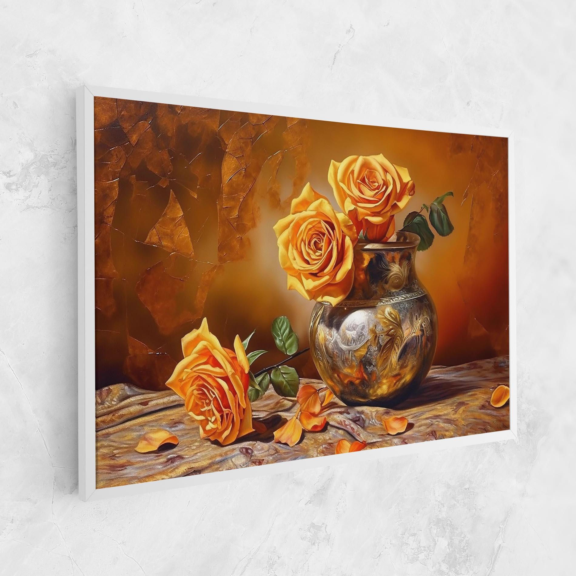Vászonkép Orange Roses Vase mockup 1