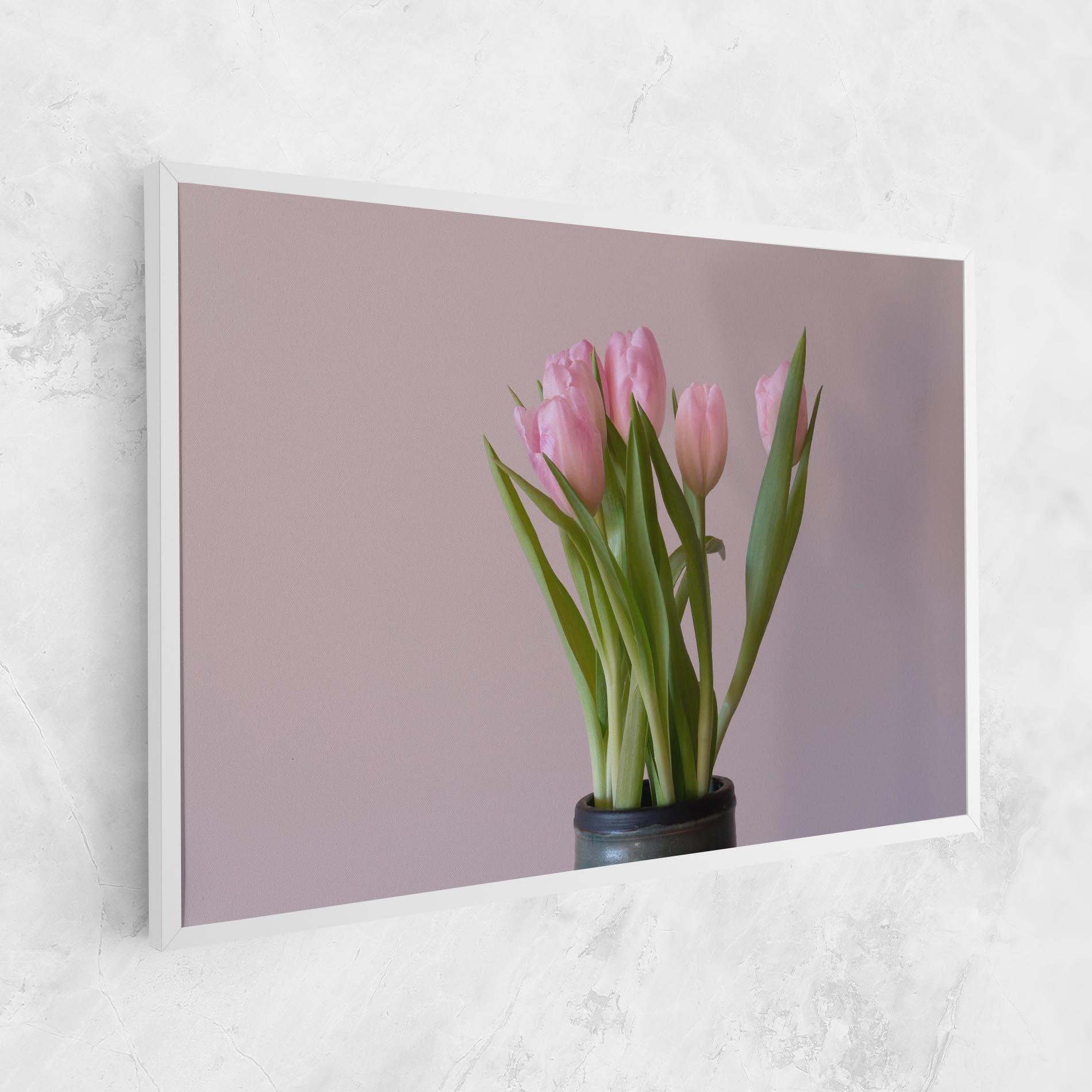 Vászonkép Pink Tulips Vase mockup 1