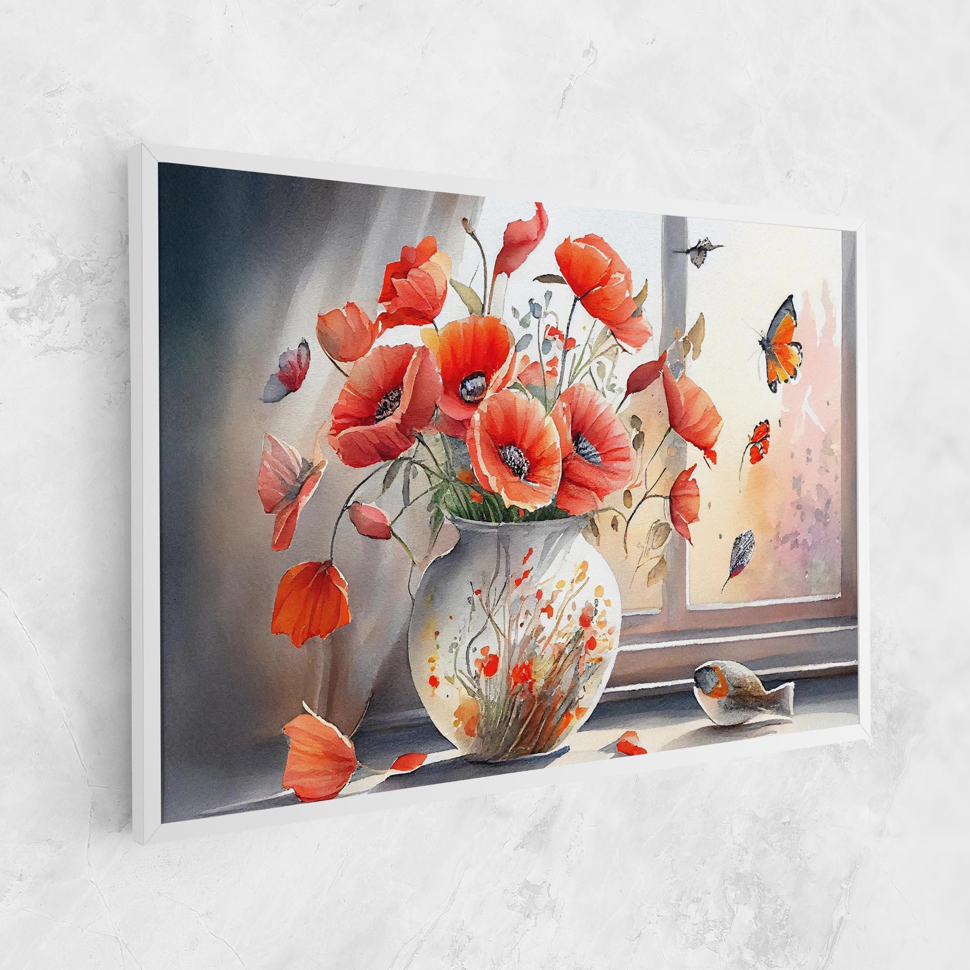Vászonkép Poppies Vase mockup 1