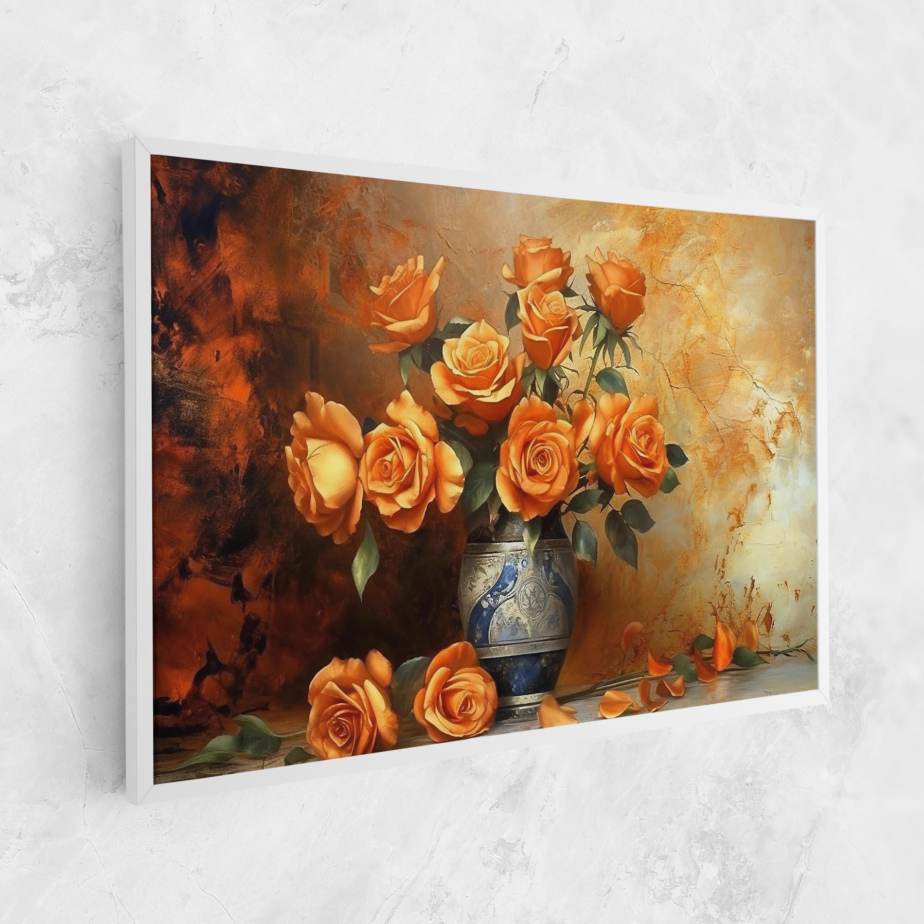 Vászonkép Pretty Orange Rose Vase mockup 1