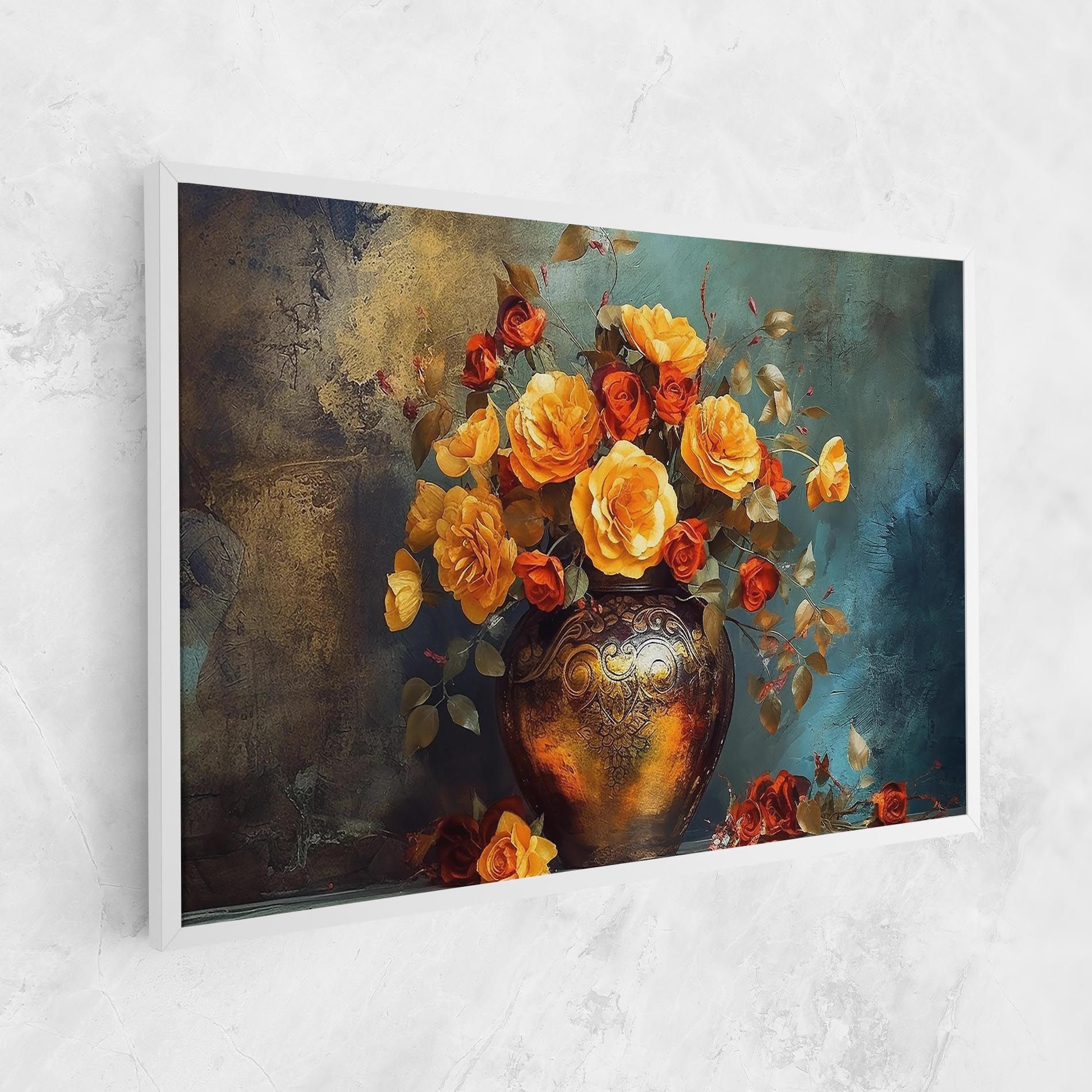 Red Orange Flower Vase mockup 1