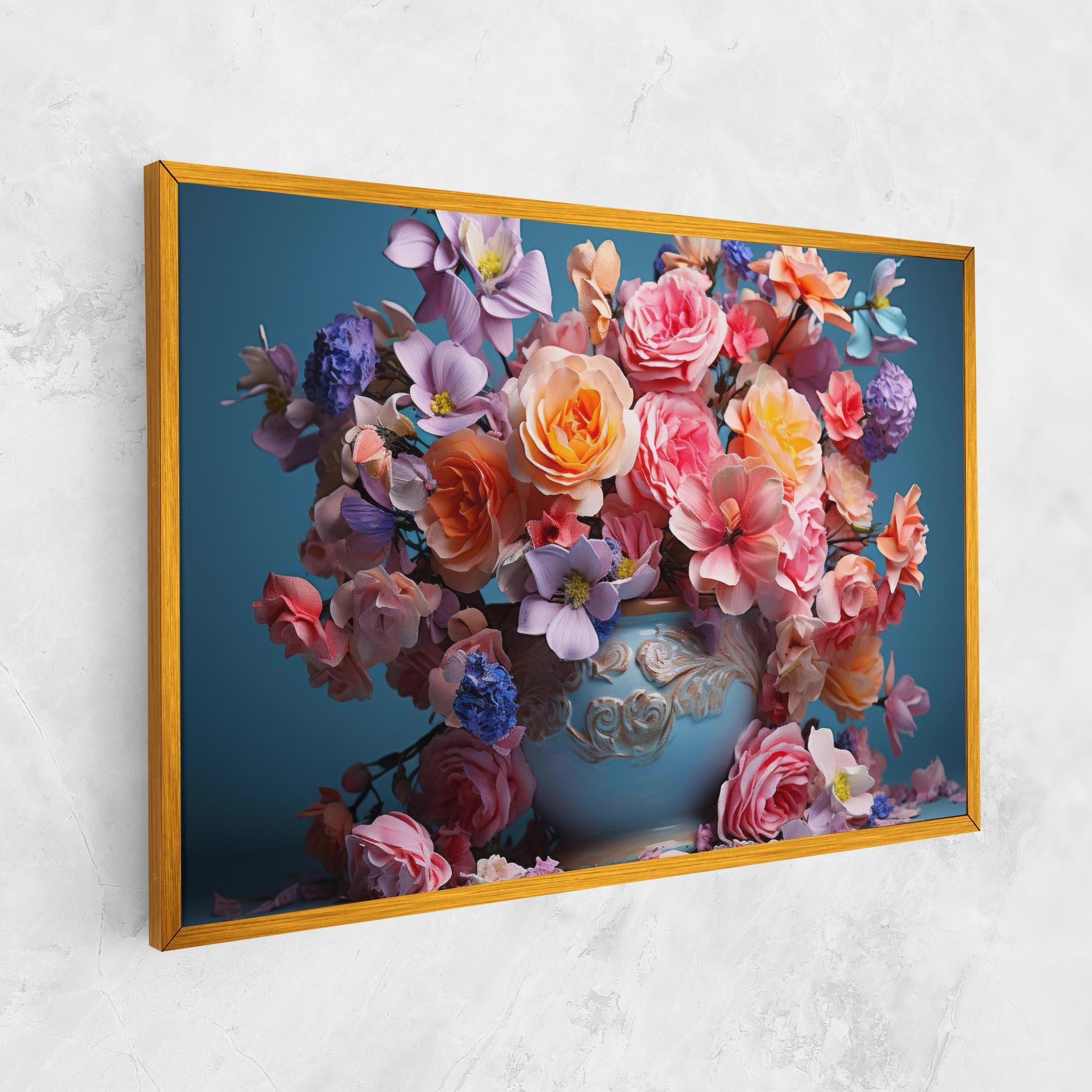 Vászonkép Blue Vase Flowers mockup 1