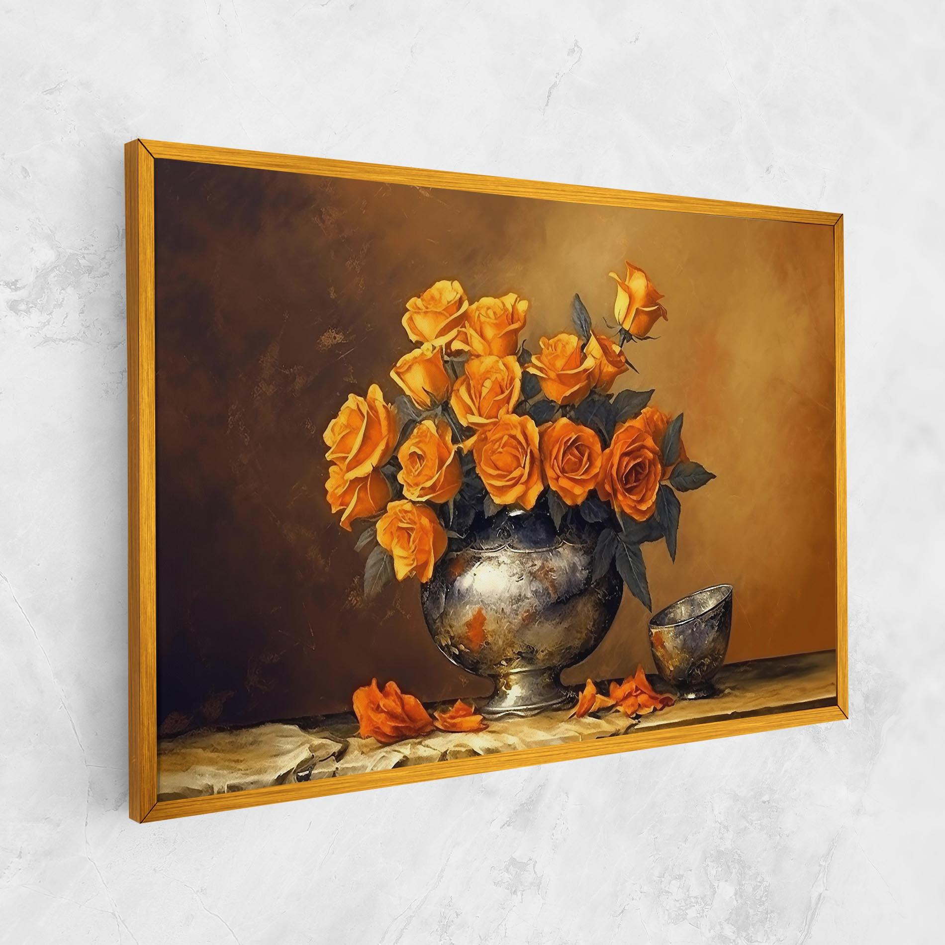 Vászonkép Orange Rose Vase mockup 1