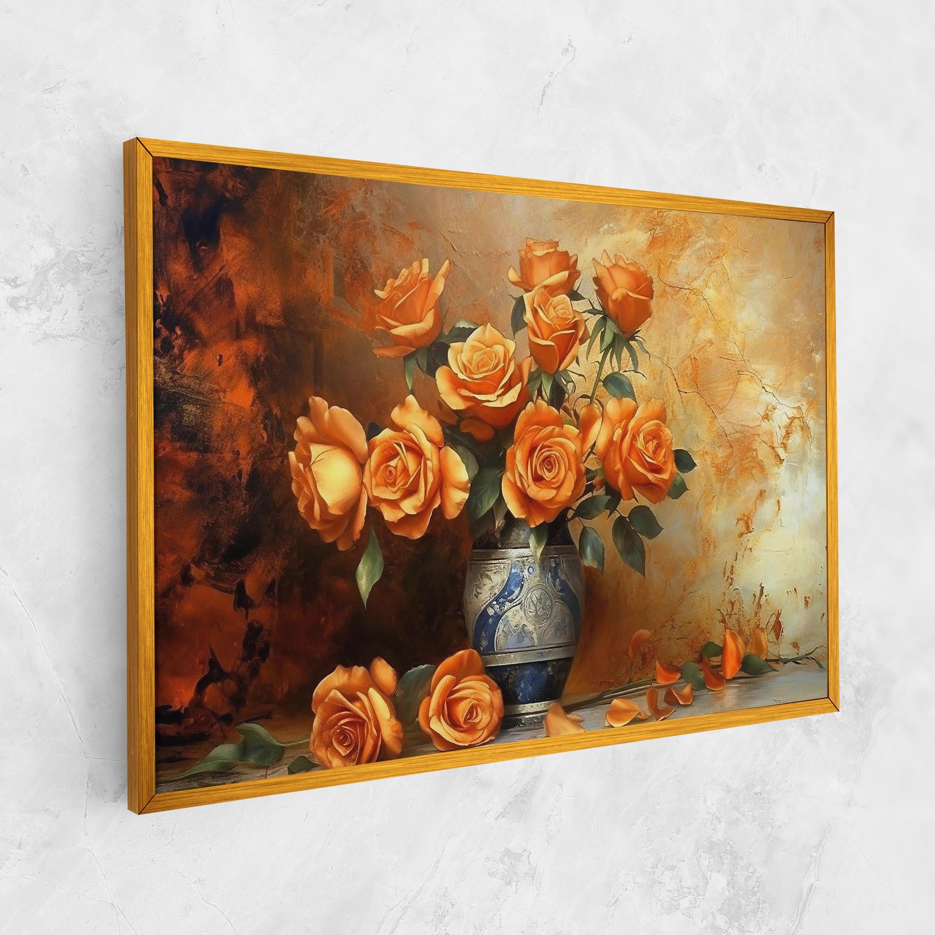 Vászonkép Pretty Orange Rose Vase mockup 1