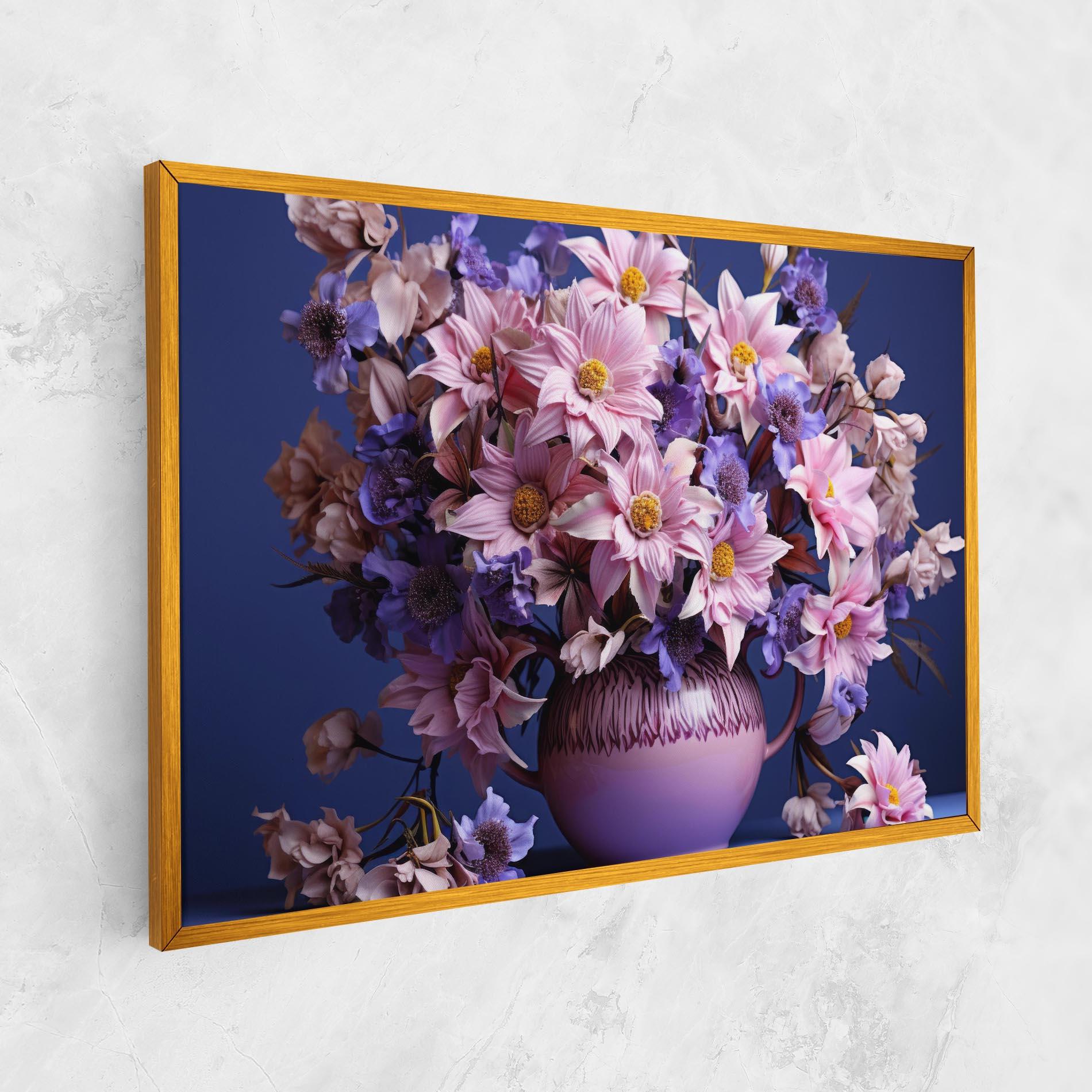Vászonkép Purple Vase Flowers mockup 1