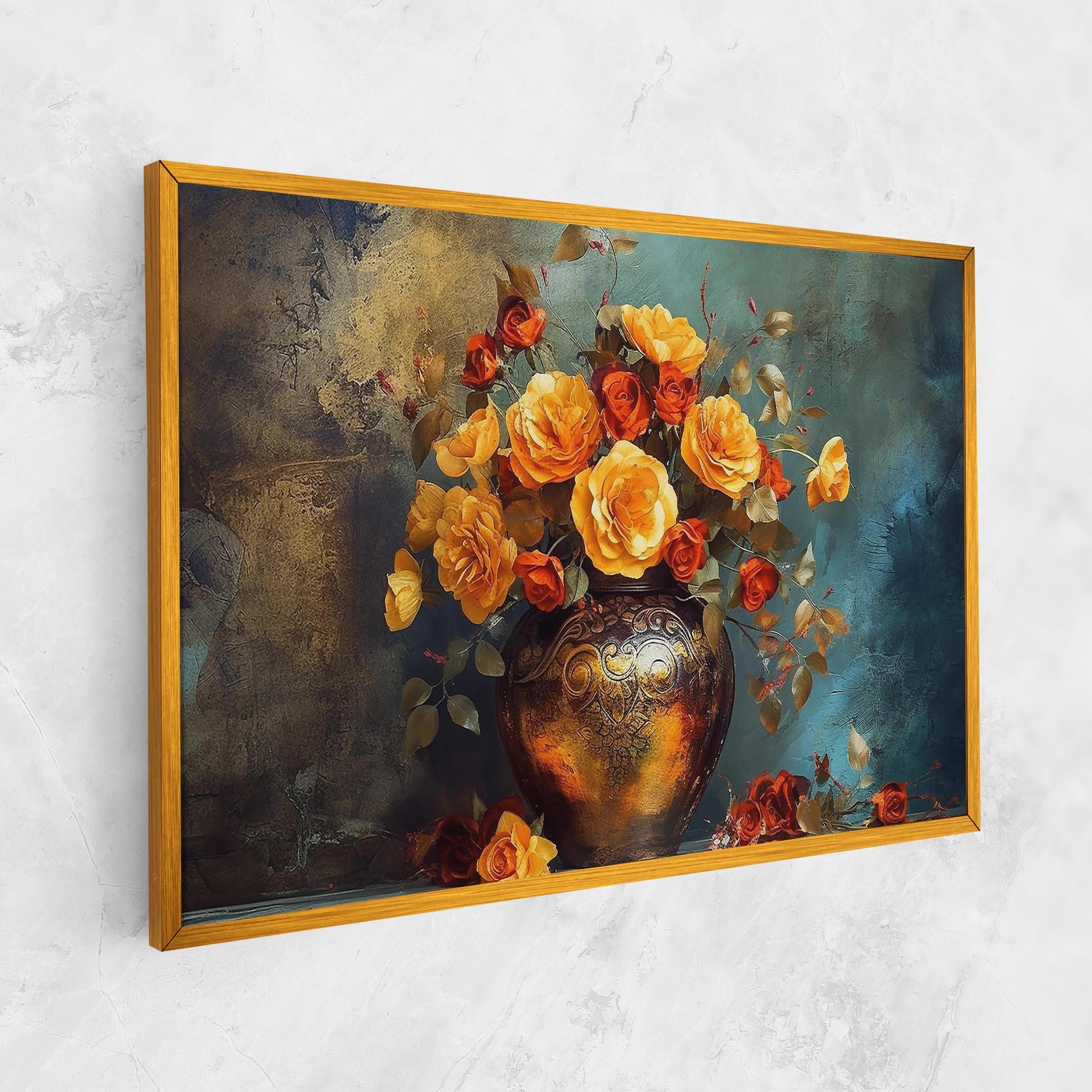 Vászonkép Red Orange Flower Vase mockup 1