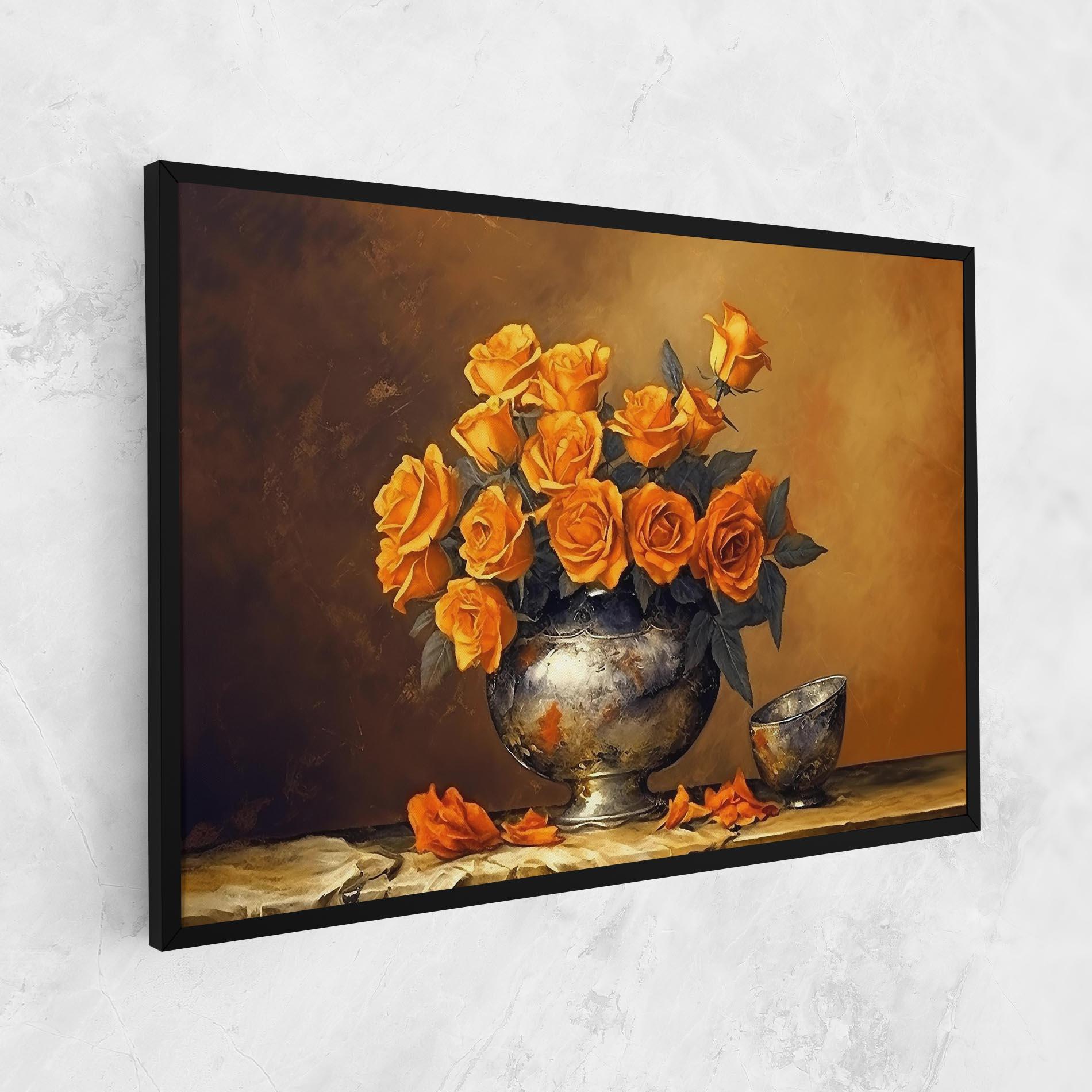 Vászonkép Orange Rose Vase mockup 1