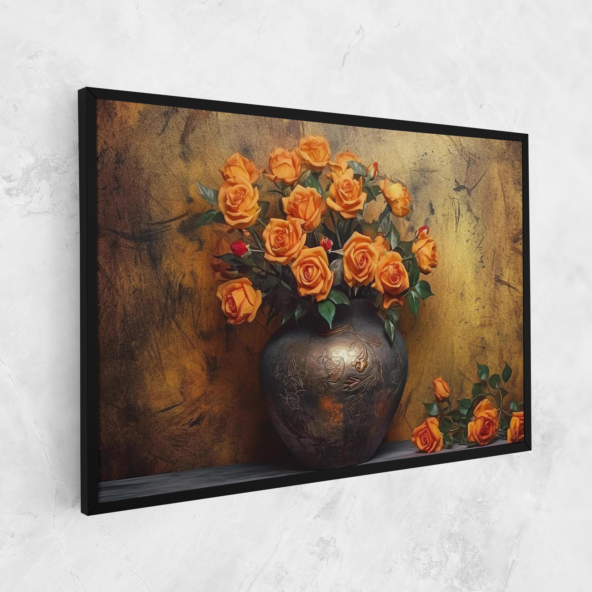 Vászonkép Orange Vintage Vase mockup 1