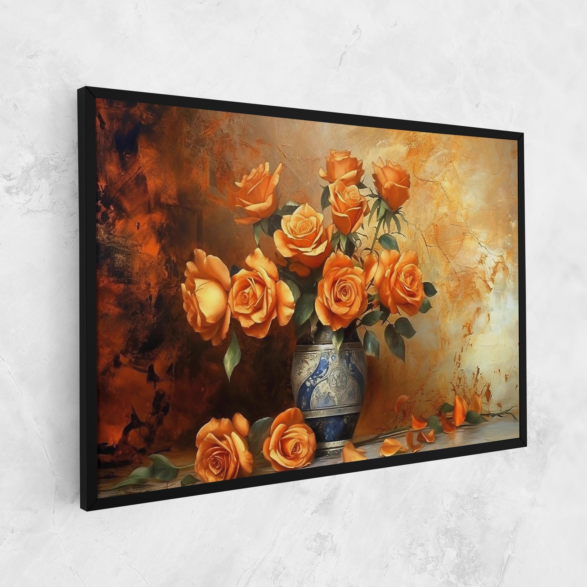 Vászonkép Pretty Orange Rose Vase mockup 1