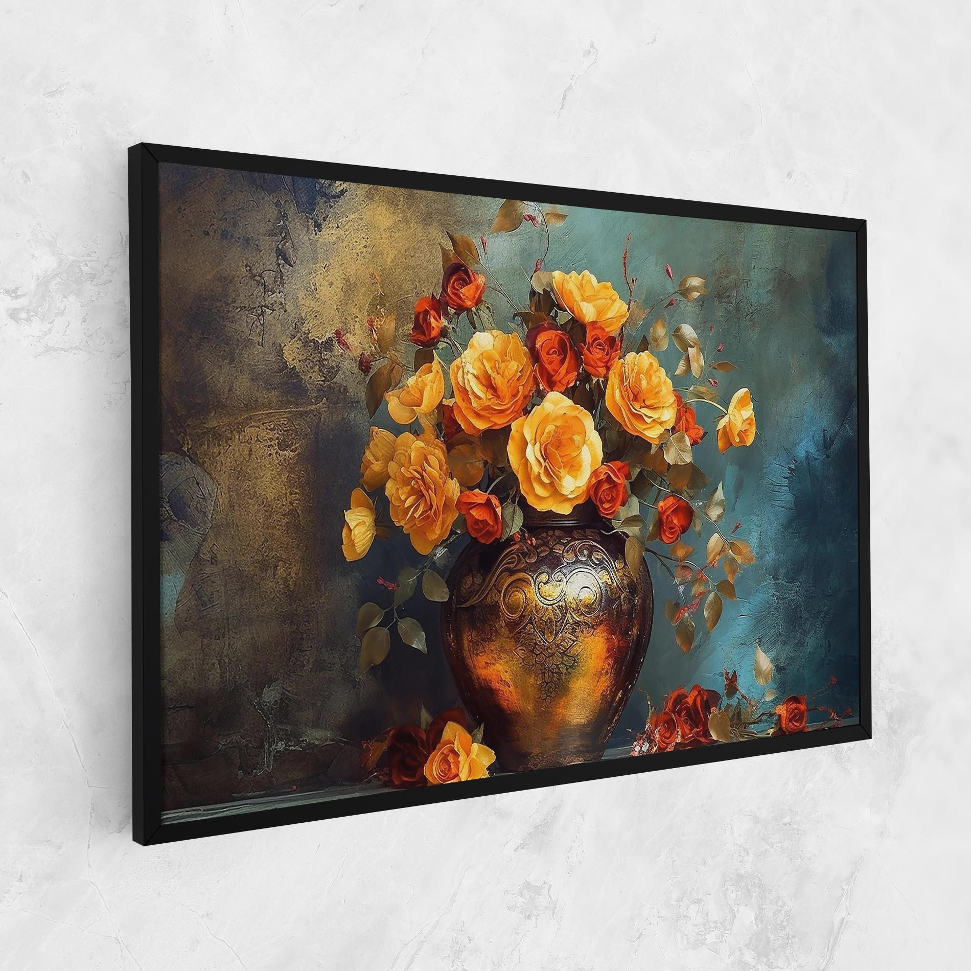 Vászonkép Red Orange Flower Vase mockup 1