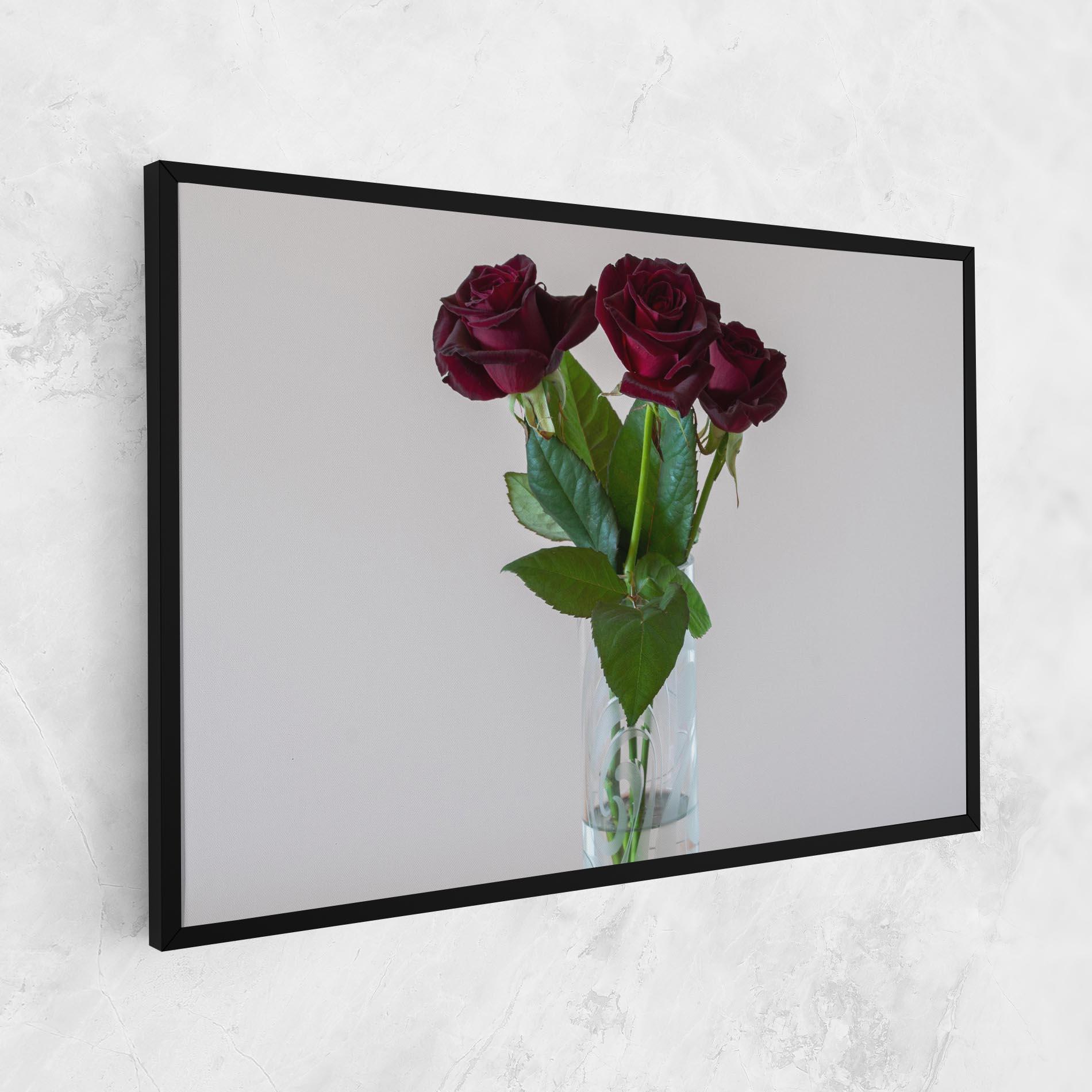 Vászonkép Red Roses Vase mockup 1
