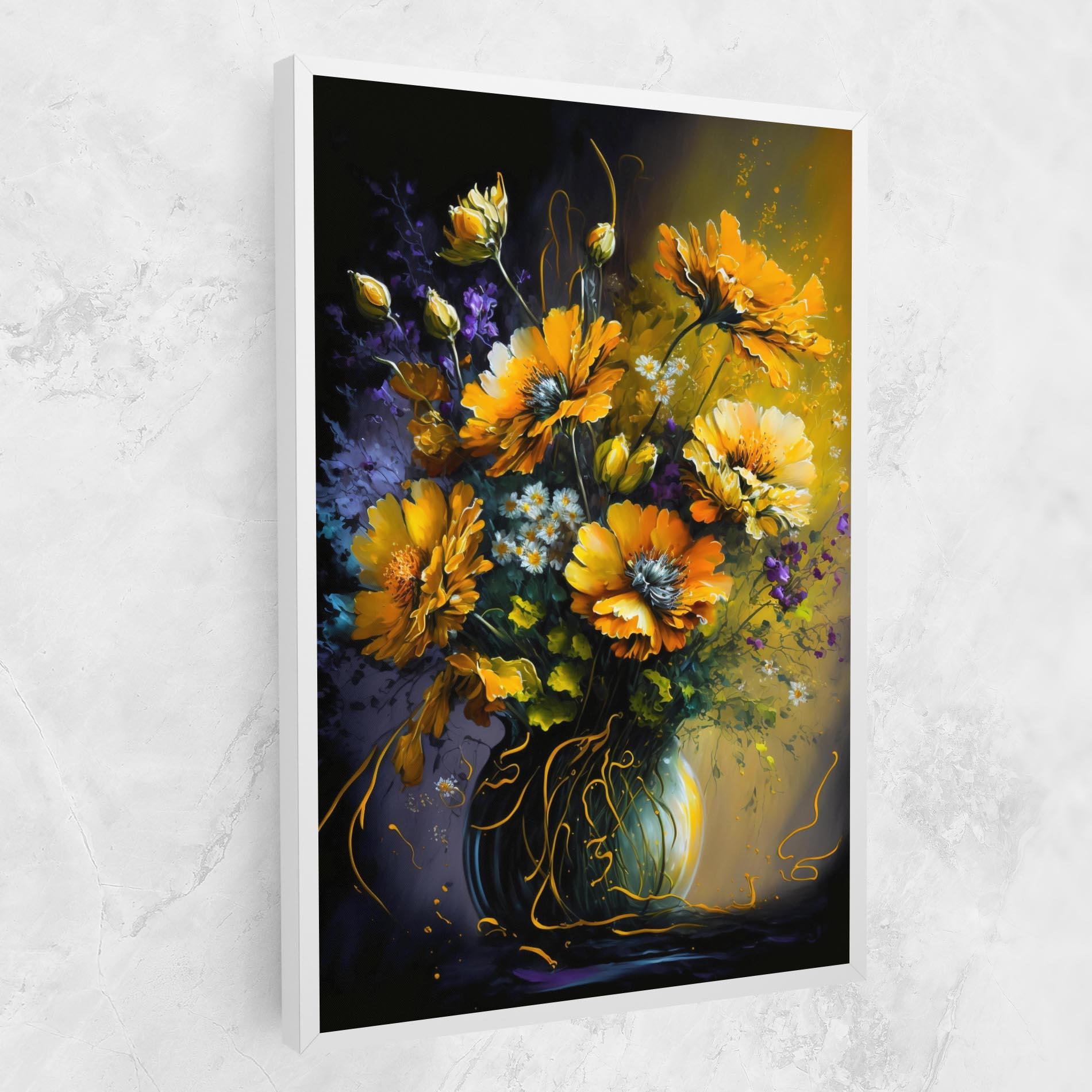 Vászonkép Yellow Flower Art Vase mockup 1