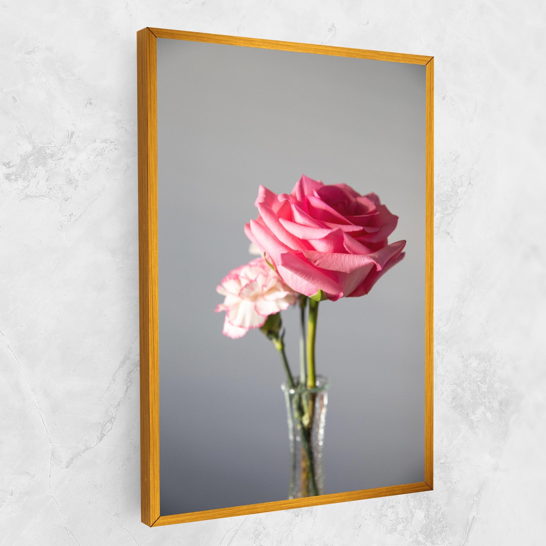 Vászonkép Big Pink Rose Vase mockup 1