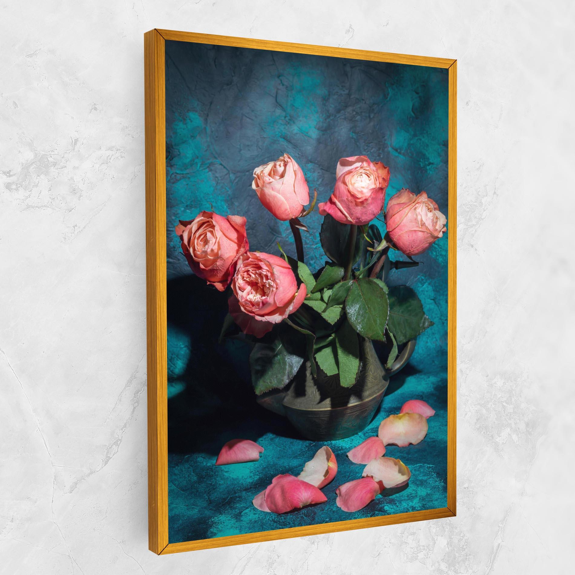 Vászonkép Bouquet Roses Vase mockup 1