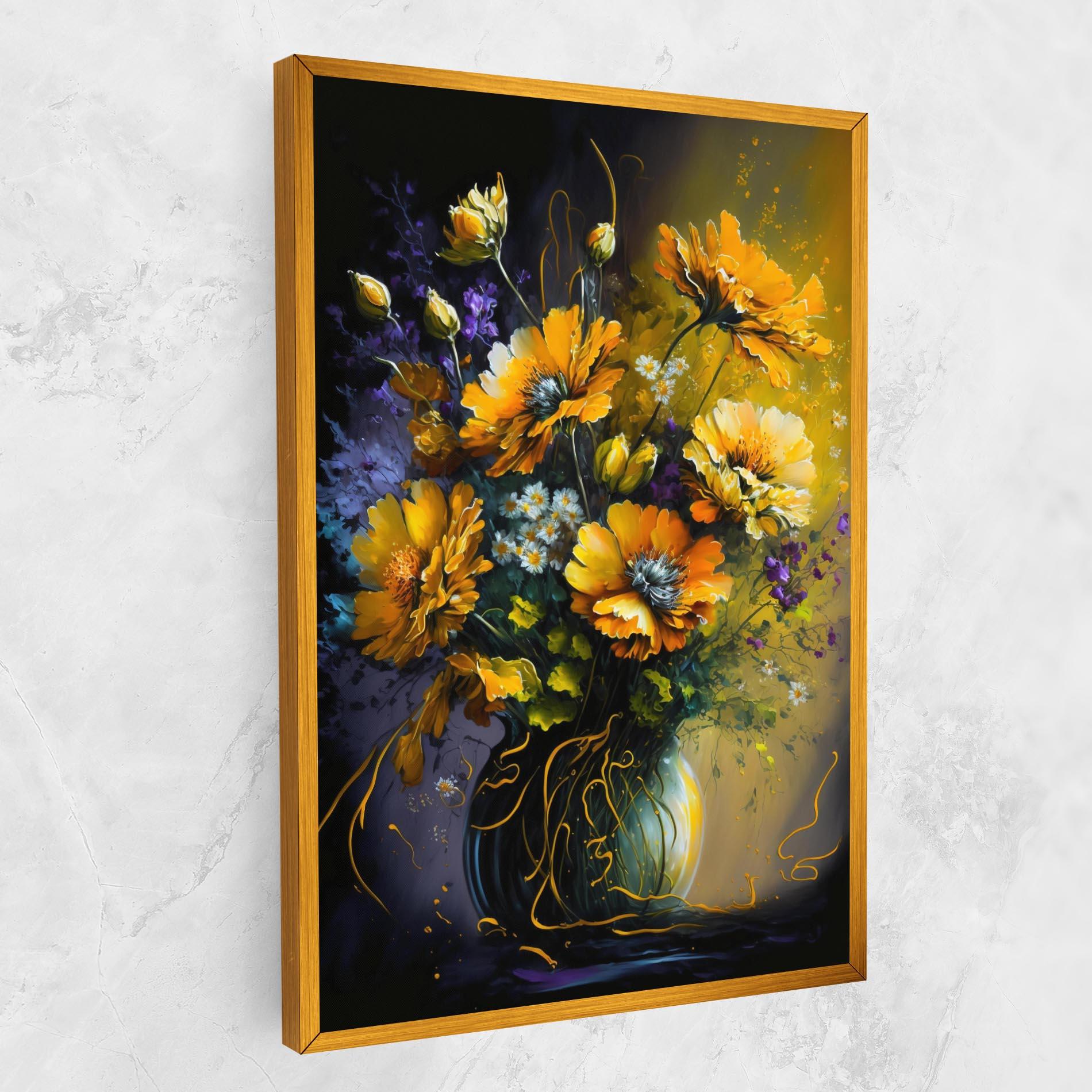Vászonkép Yellow Flower Art Vase mockup 1