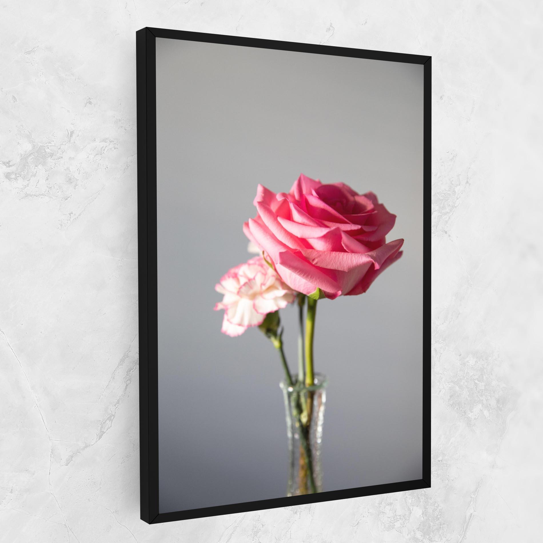 Vászonkép Big Pink Rose Vase mockup 1