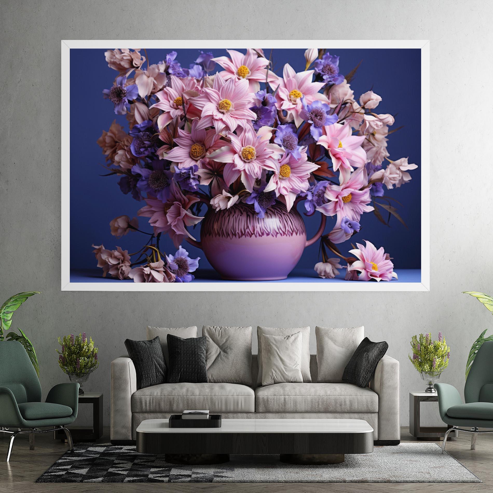 Vászonkép Purple Vase Flowers mockup 7